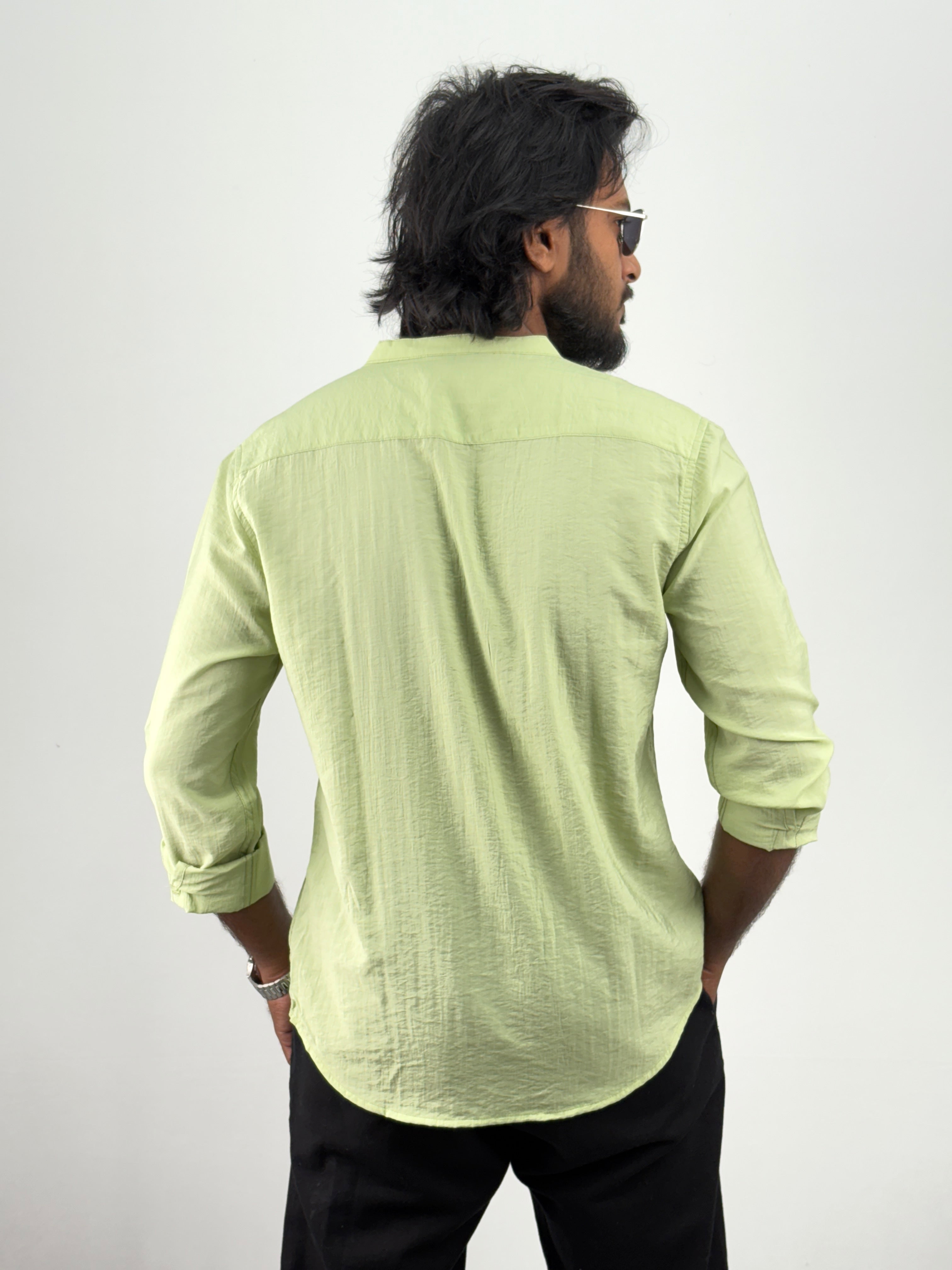 Light Green IMP Mandarin Collar Shirts