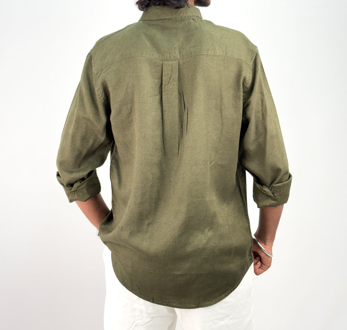 Dark Green Linen Shirt