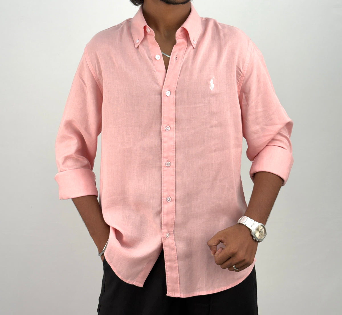 Peach Linen Shirt