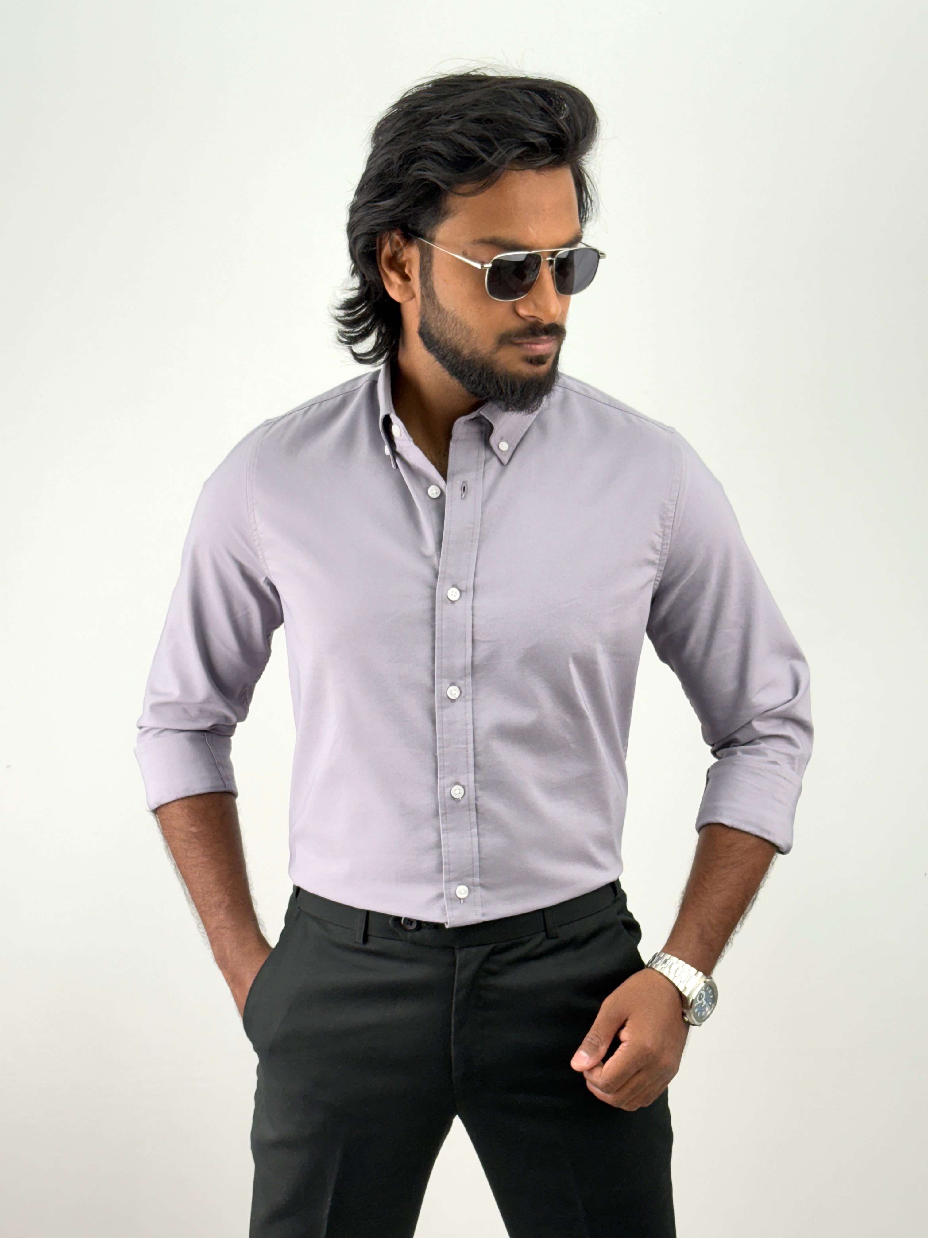 Lavender Plain Oxford Shirt 1