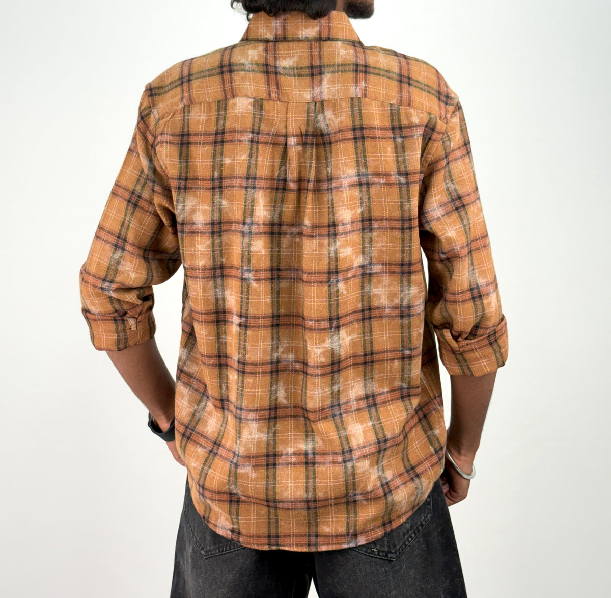 Rust Acid Wash Flannel Shirt