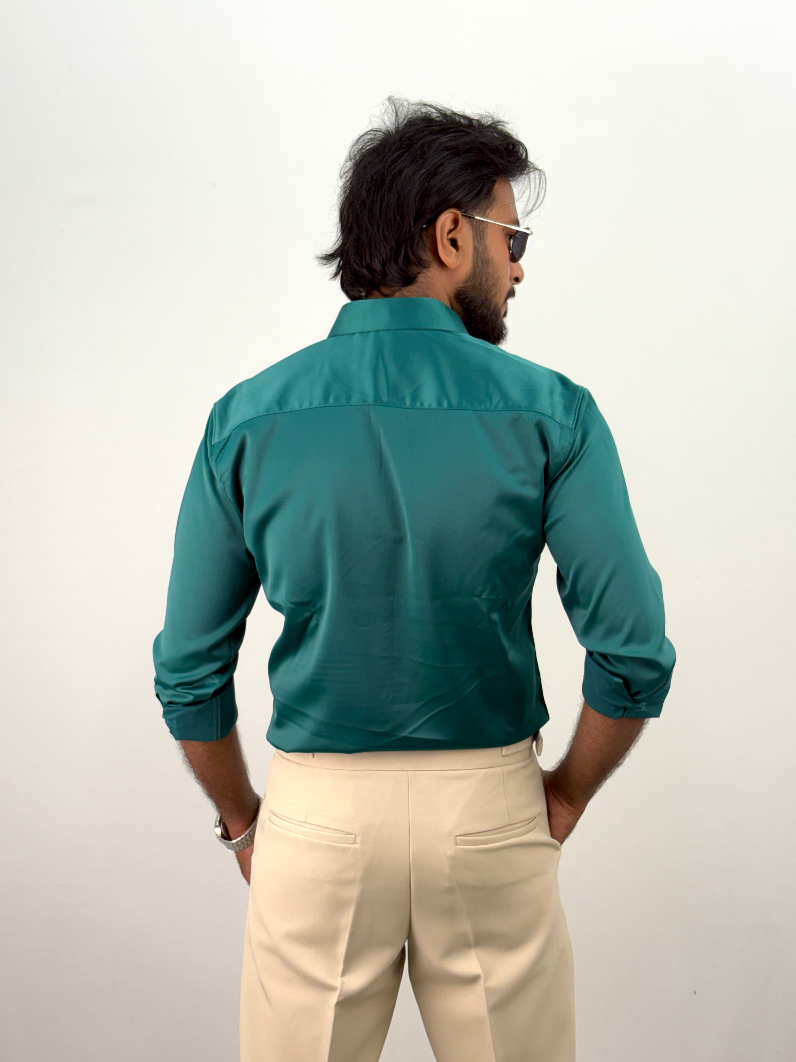 Peacock Designer Stone Work Shirt 13