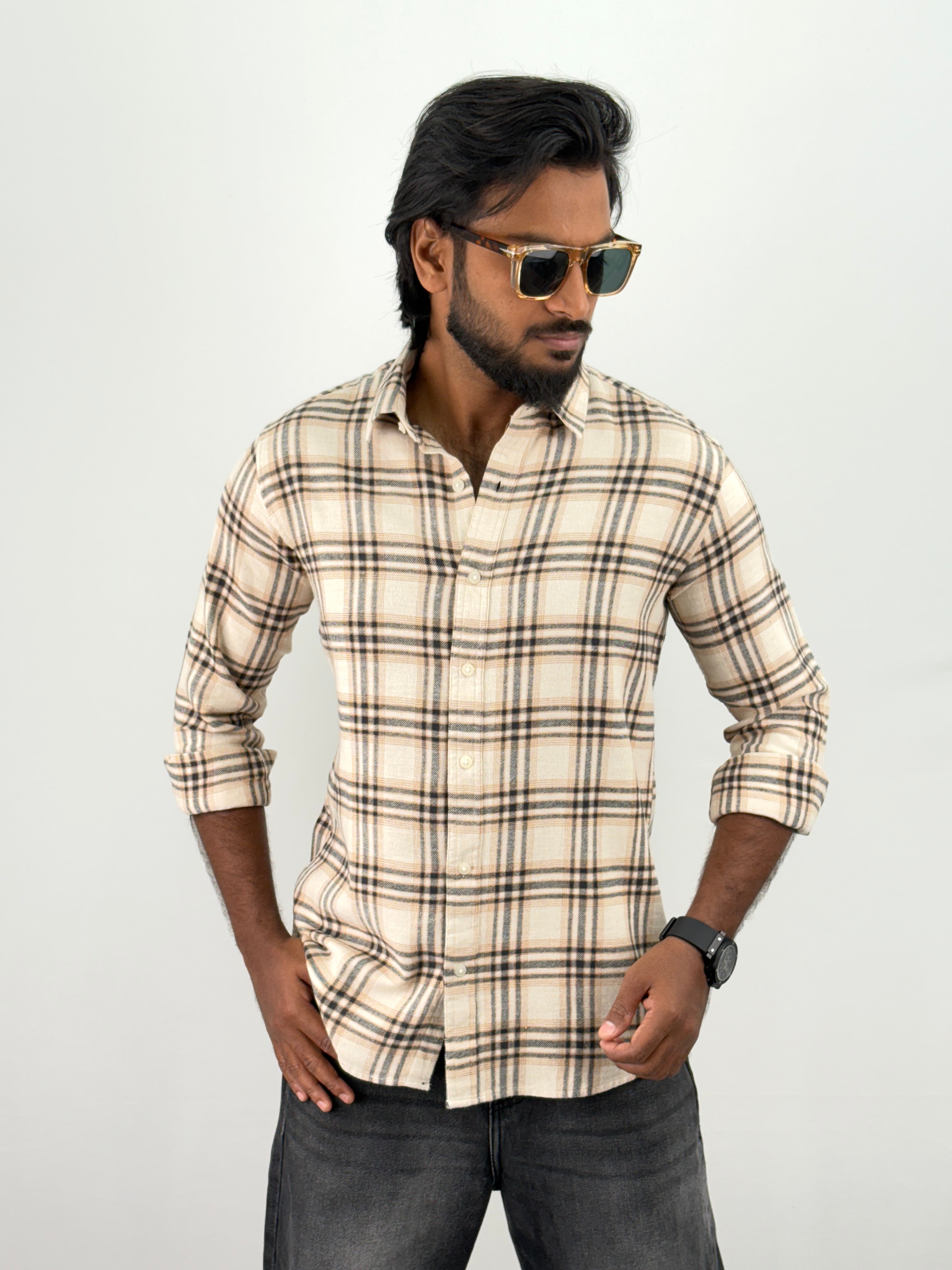Beige Flannel Shirt