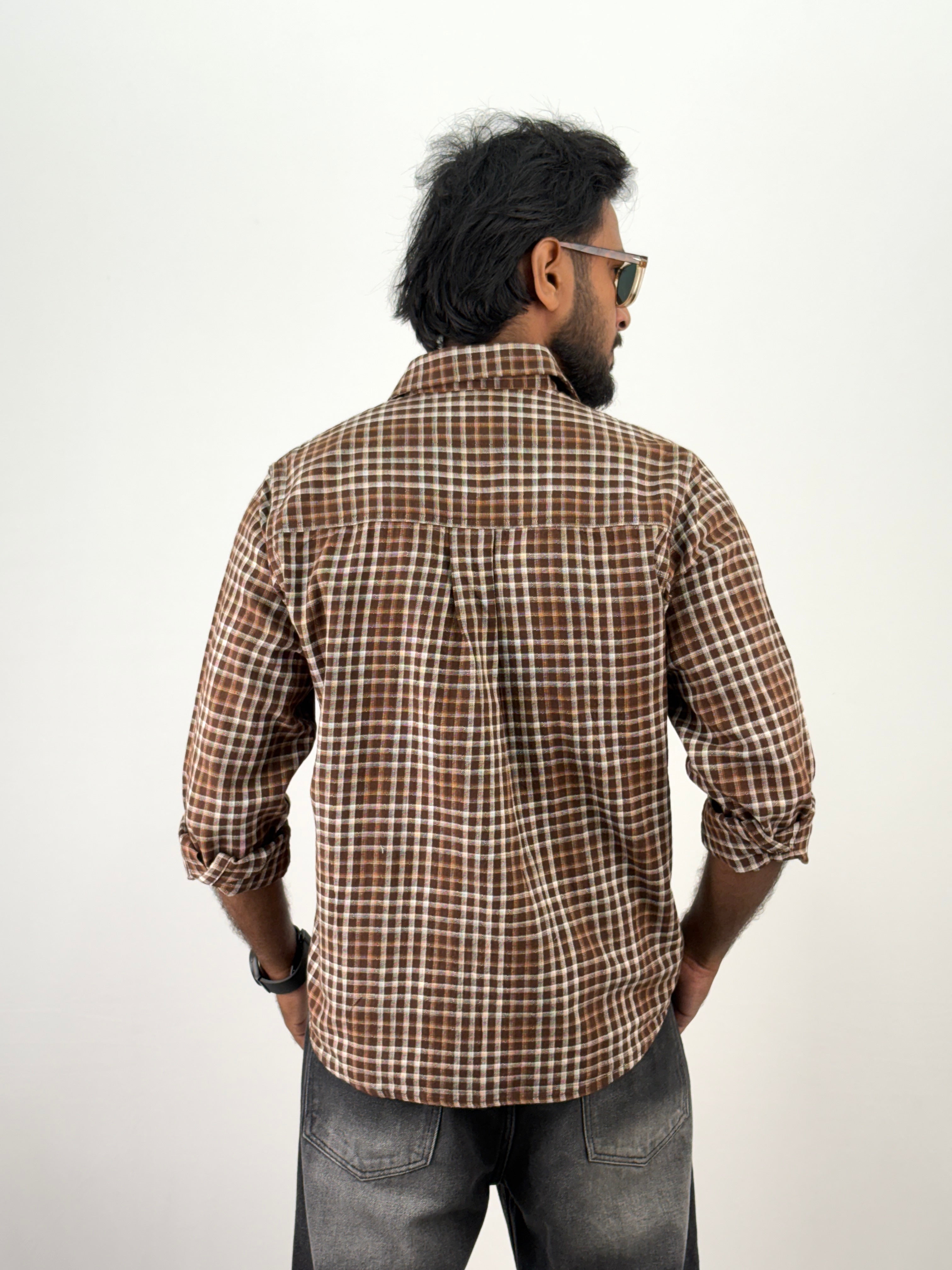 Brown Relaxed Fit Flannel Shirt