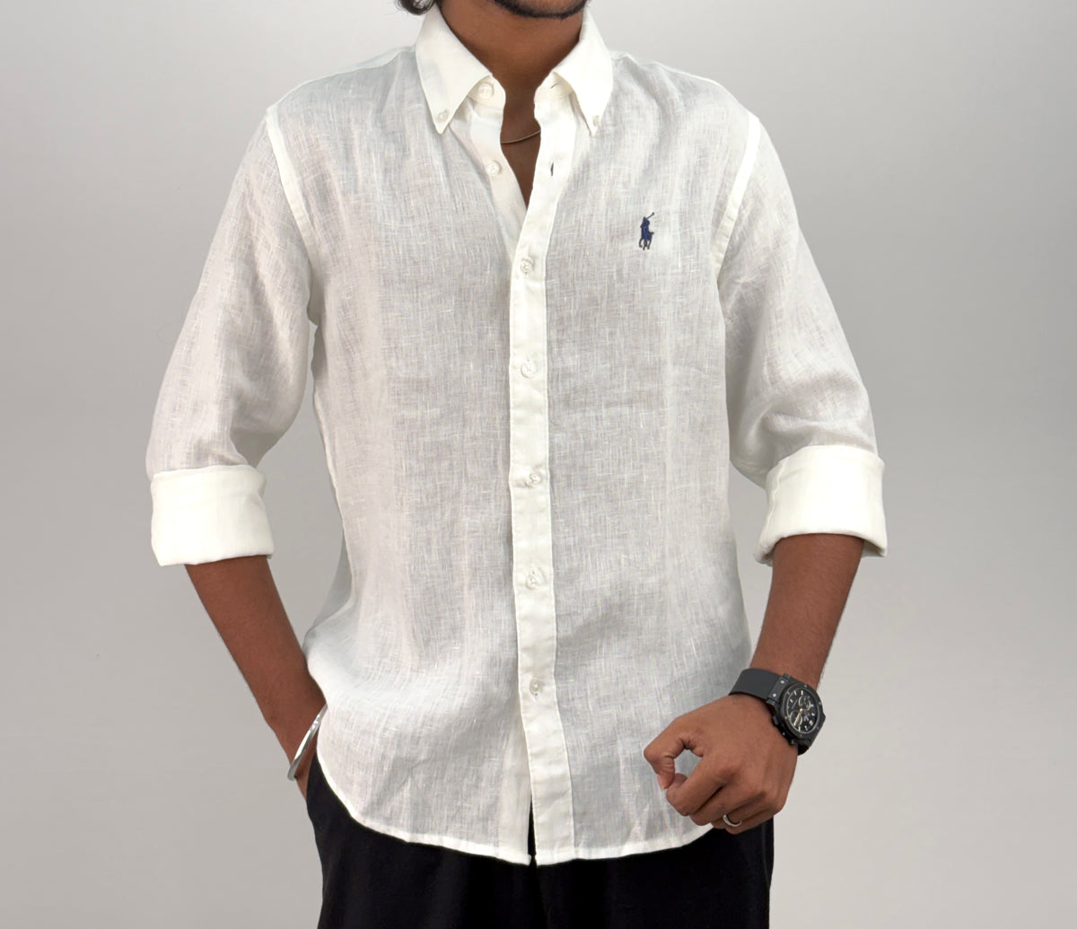 White Pure Linen Shirt 1