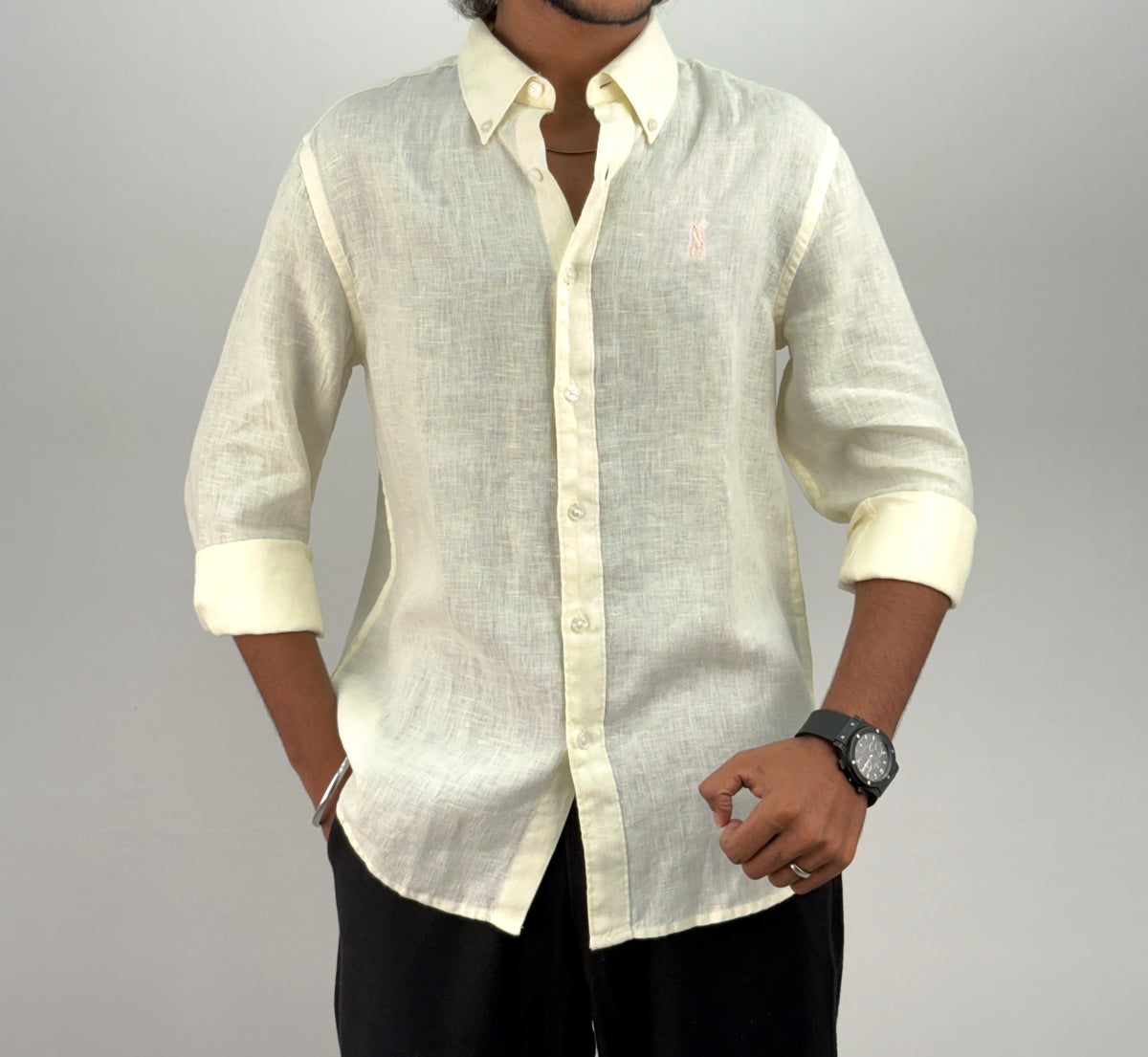 Off White Pure Linen Shirt 1