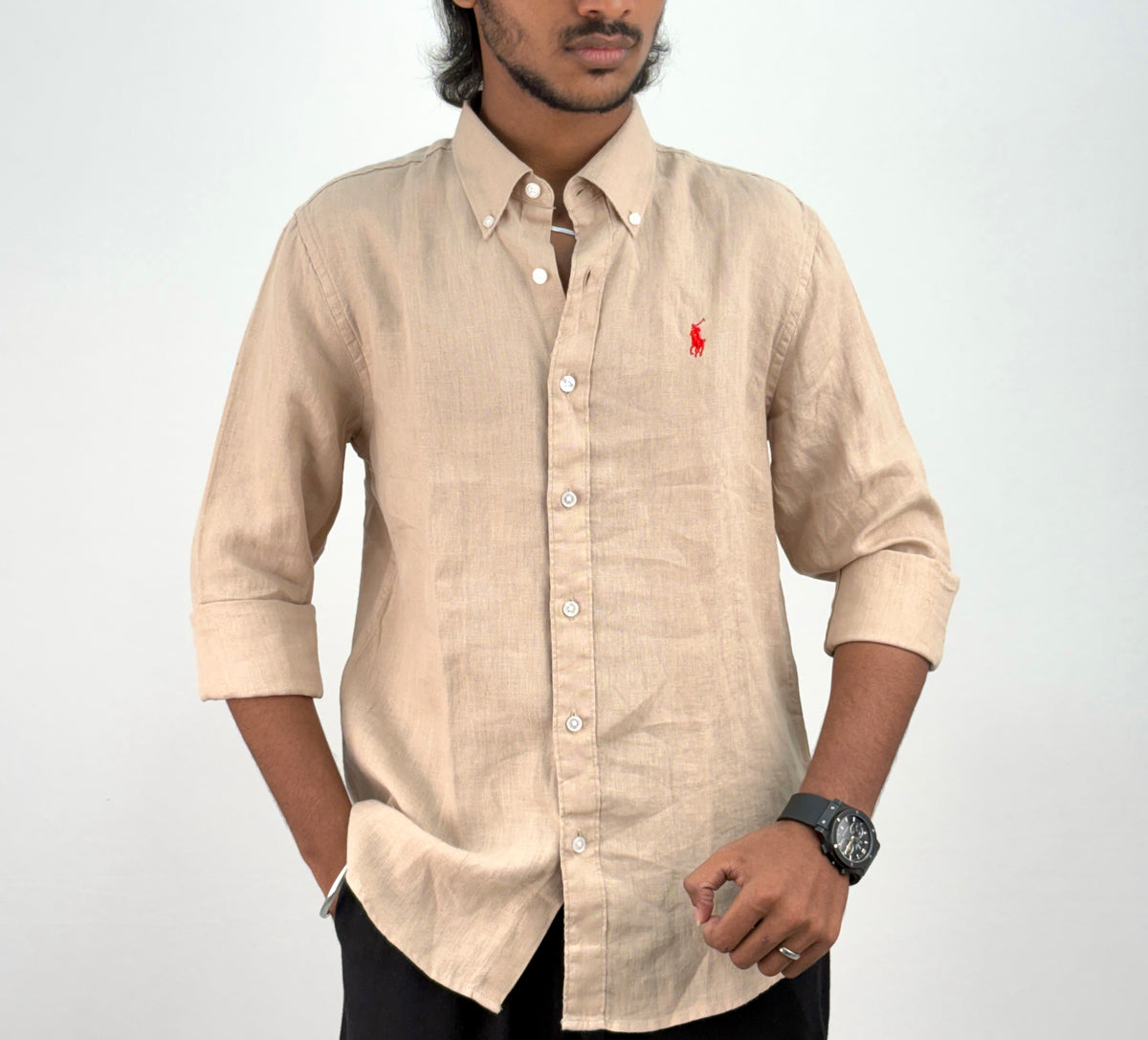 Beige Pure Linen Shirt 1