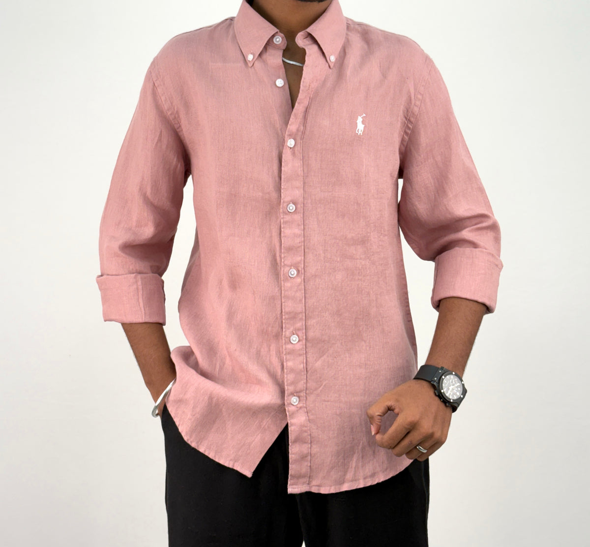 Mauve Pure Linen Shirt 1