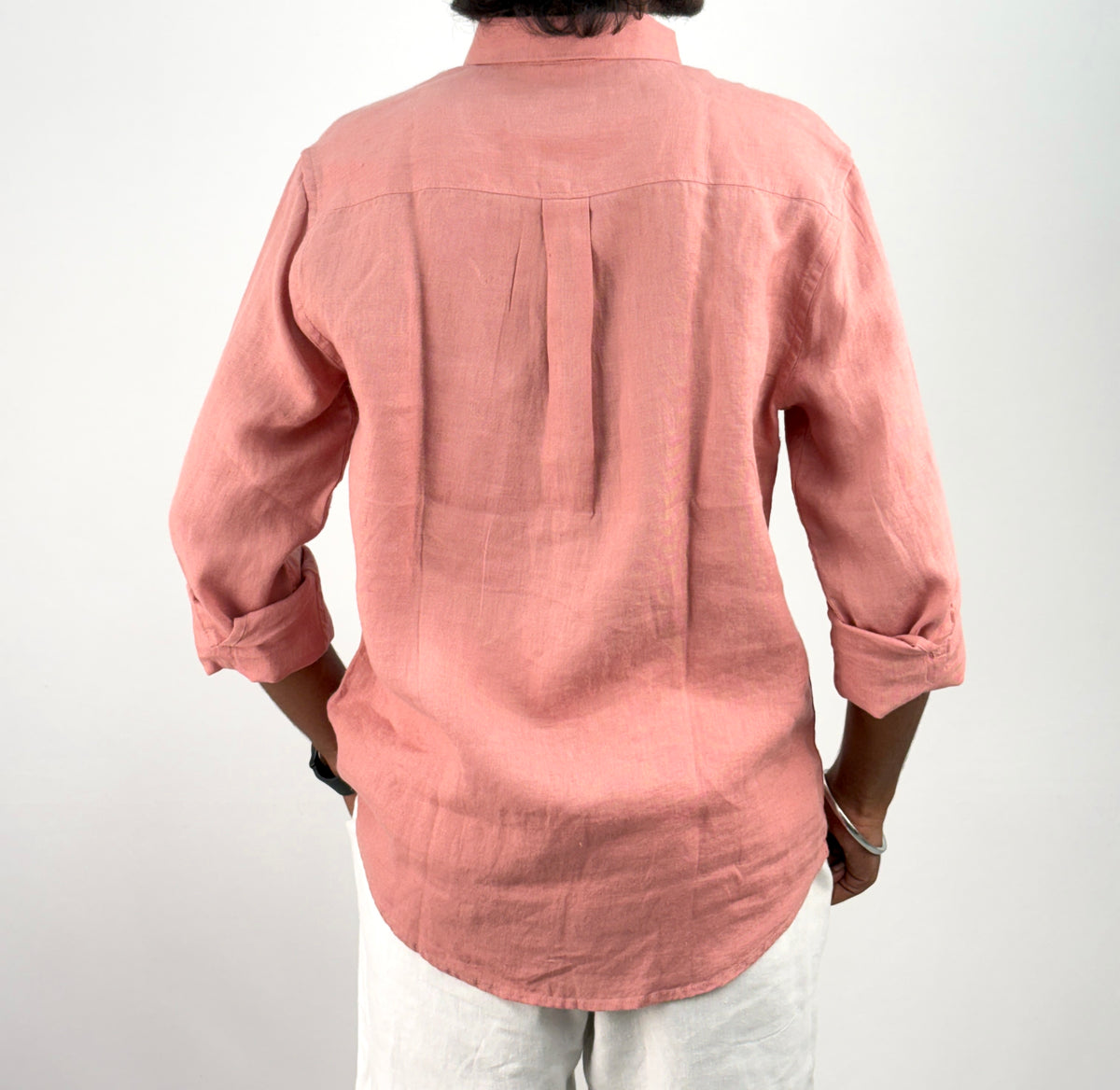 Peach Pure Linen Shirt 1