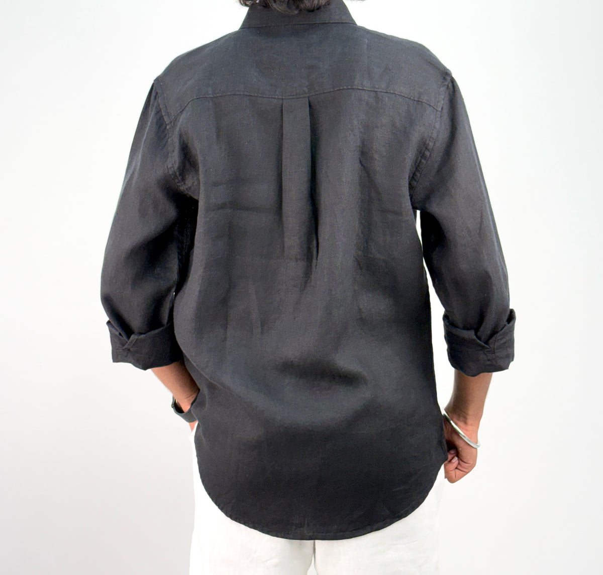 Black Pure Linen Shirt 1