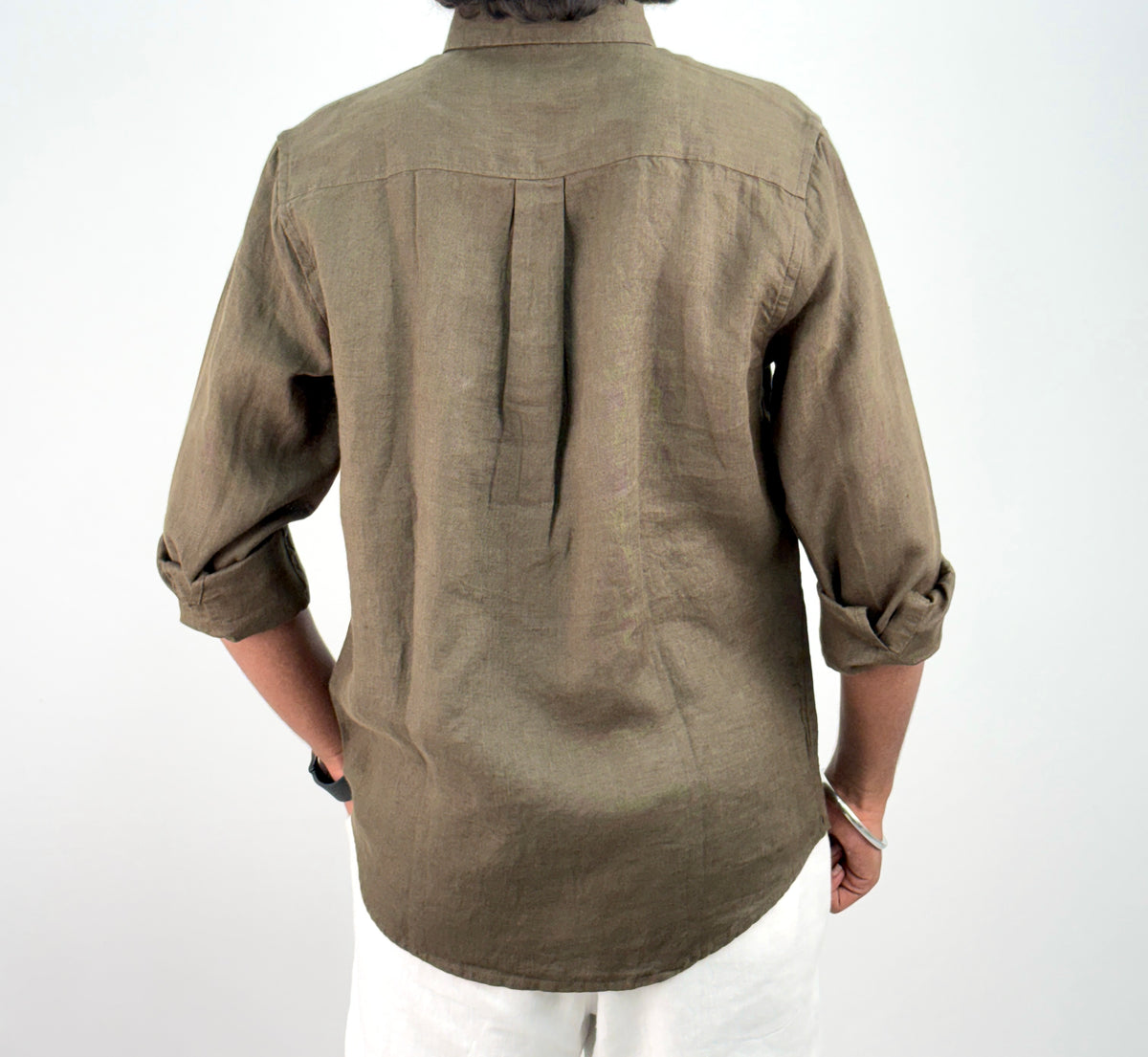 Olive Pure Linen Shirt 1