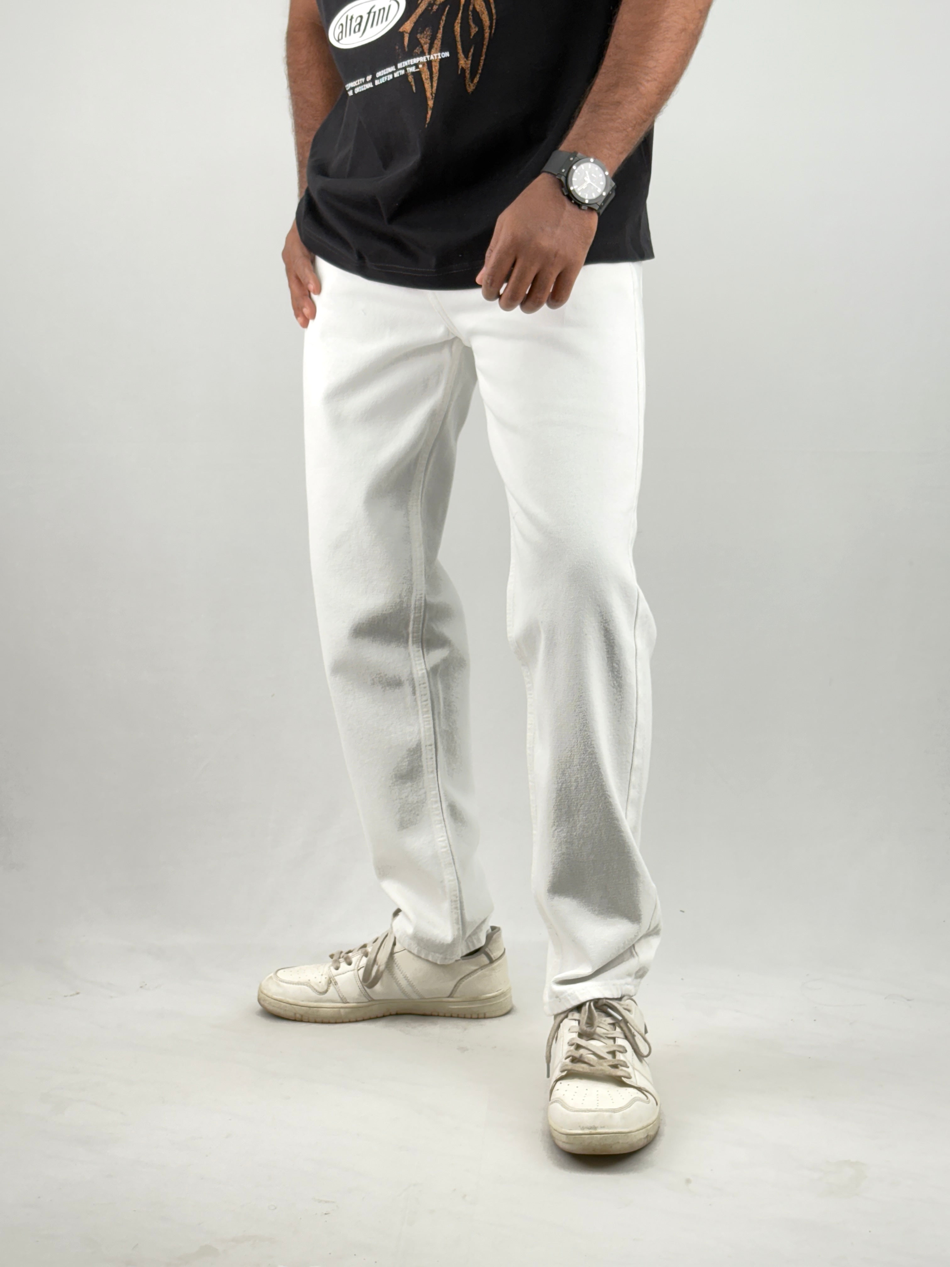 White Semi Baggy Jean