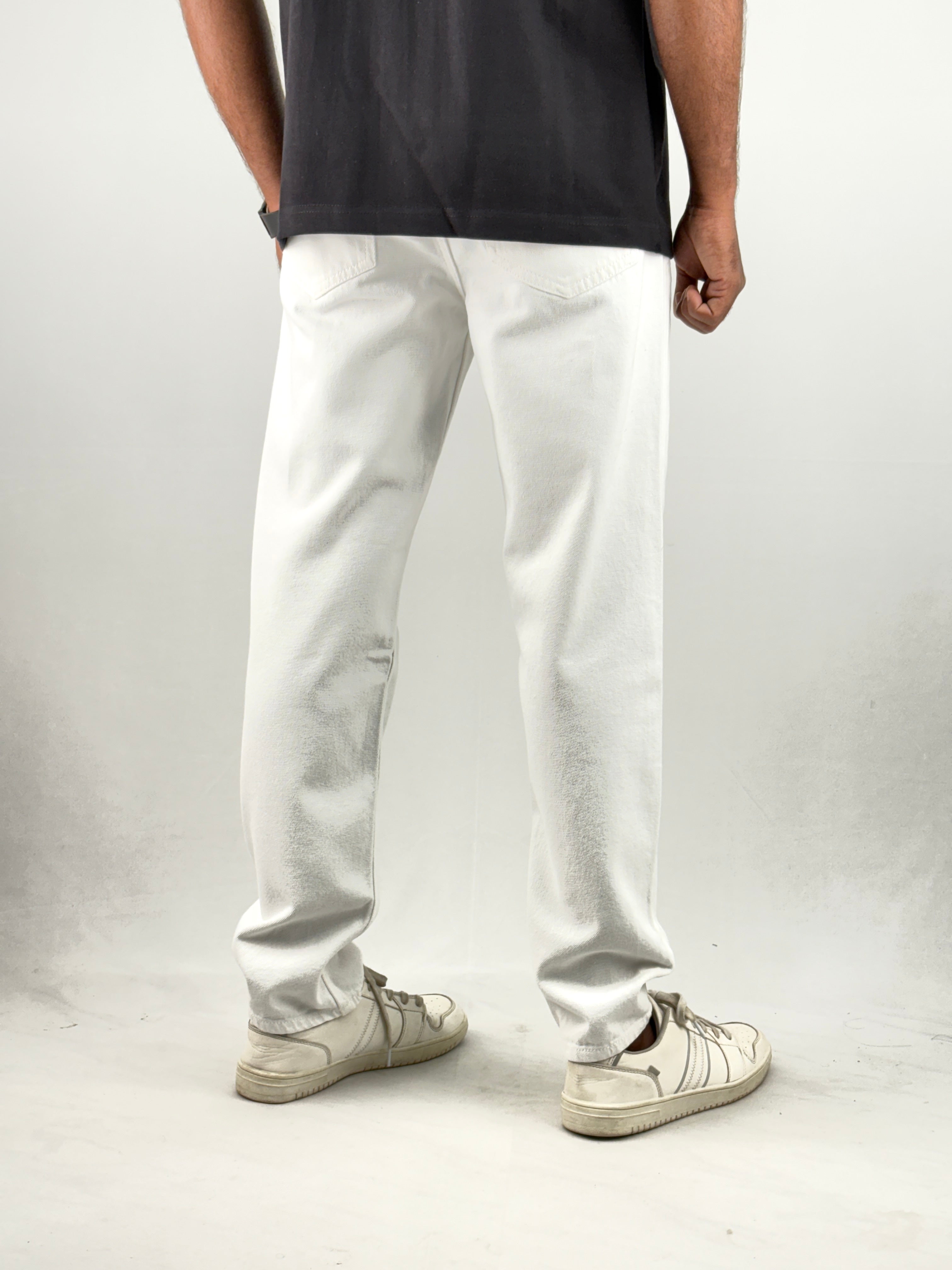 White Semi Baggy Jean