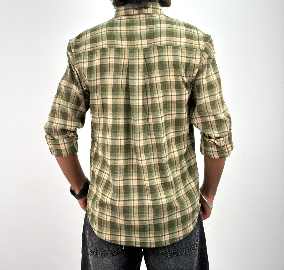 Beige Green IMP Flannel Shirt 7