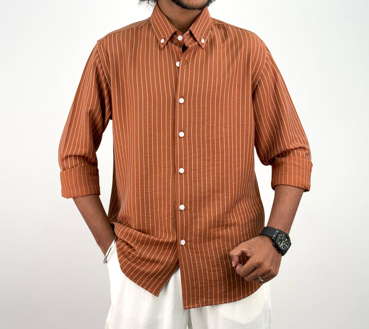 Rust IMP Stripe Shirt 1