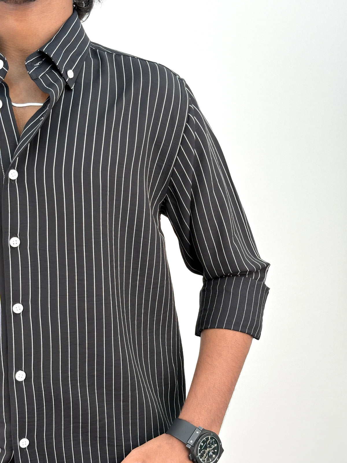 Black IMP Stripe Shirt 1