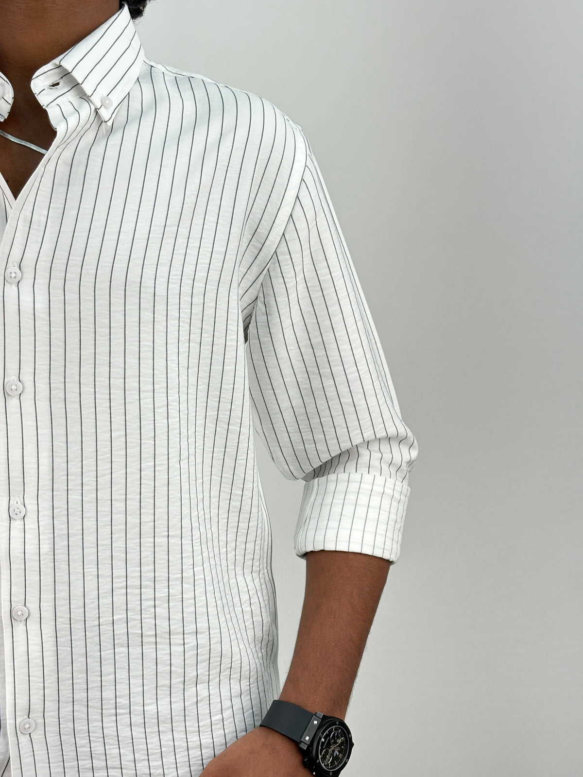 White IMP Stripe Shirt 1