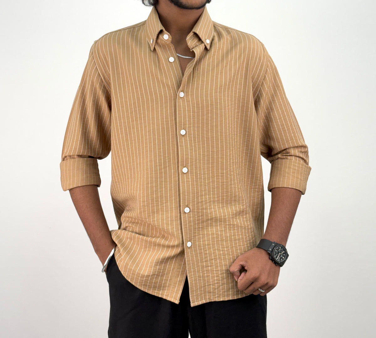 Mustard IMP Stripe Shirt 1