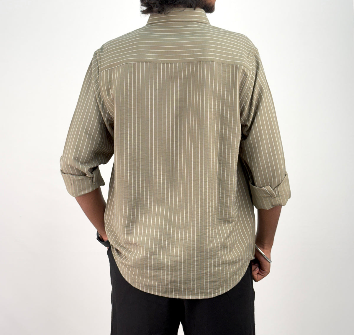Olive IMP Stripe Shirt 1