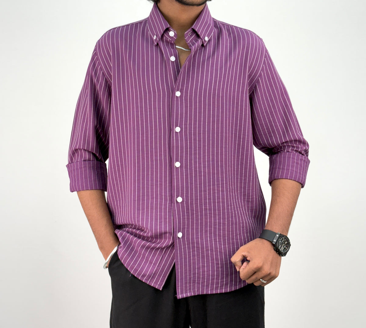 Purple IMP Stripe Shirt 1