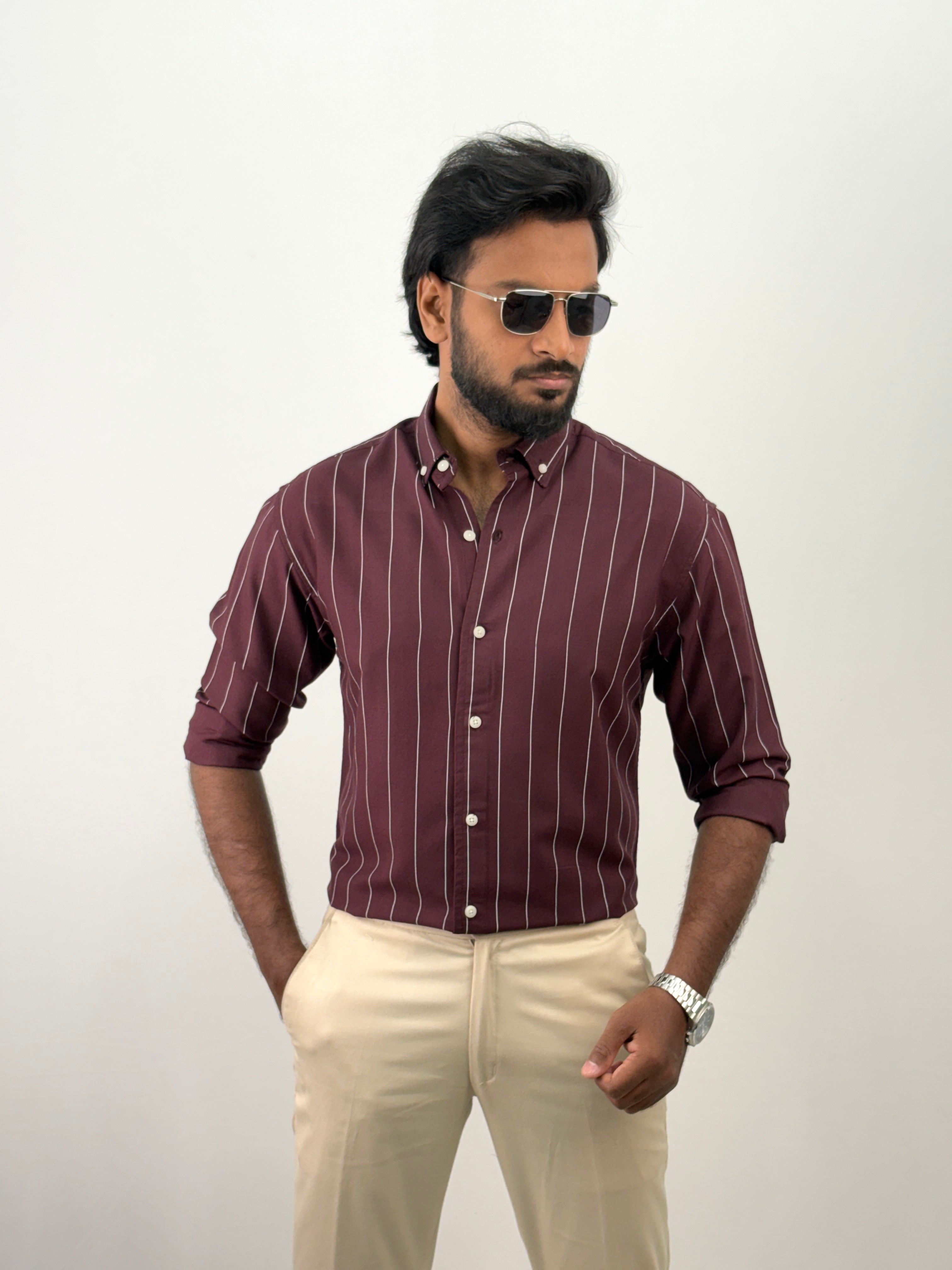 Maroon Stripe Shirt