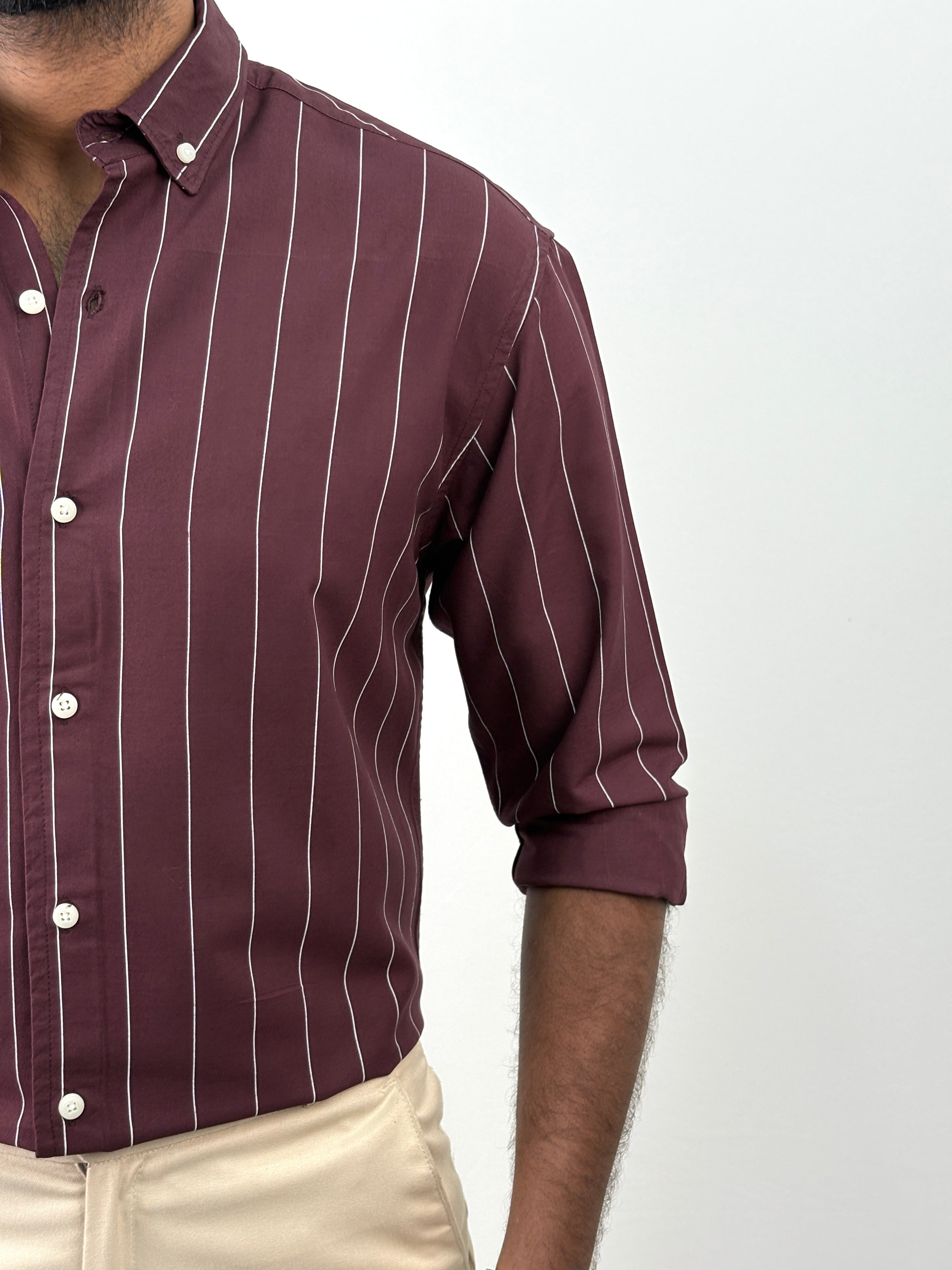 Maroon Stripe Shirt