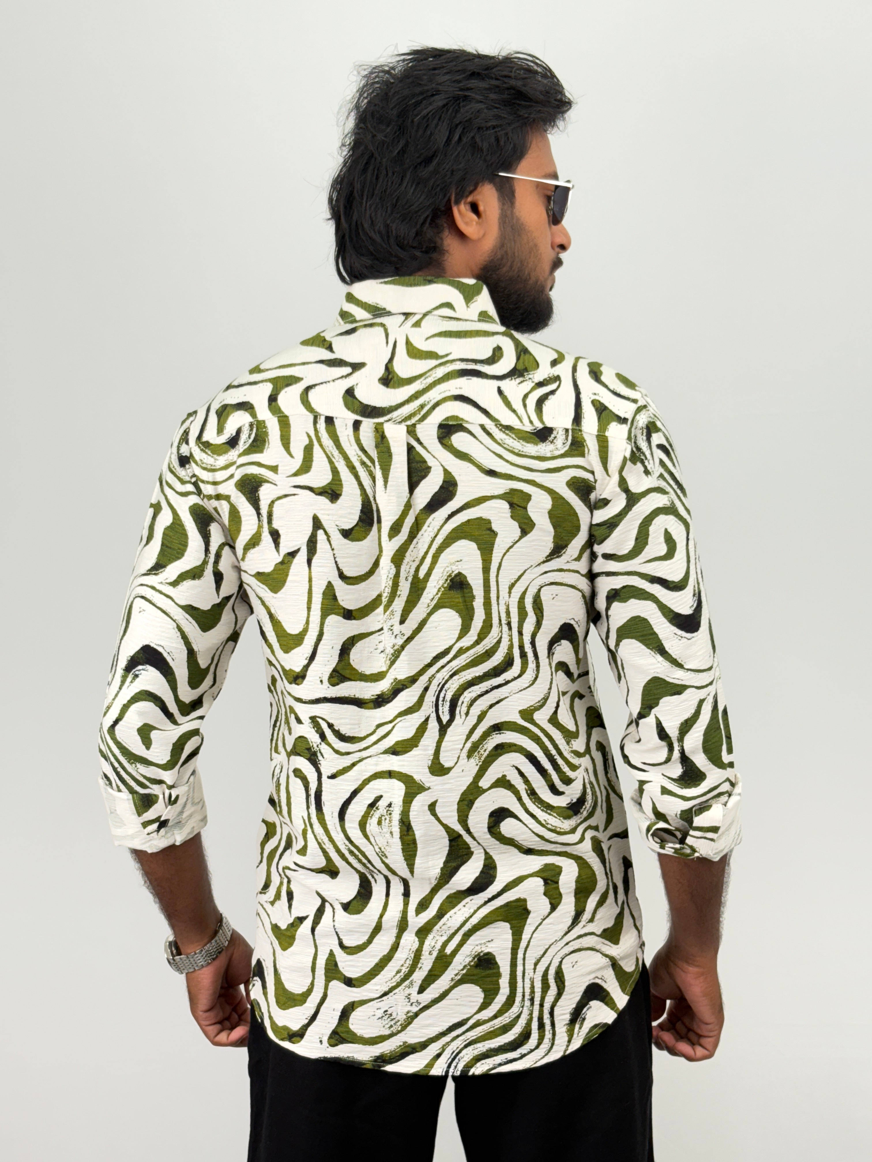 Green Abstract Printed Shirt