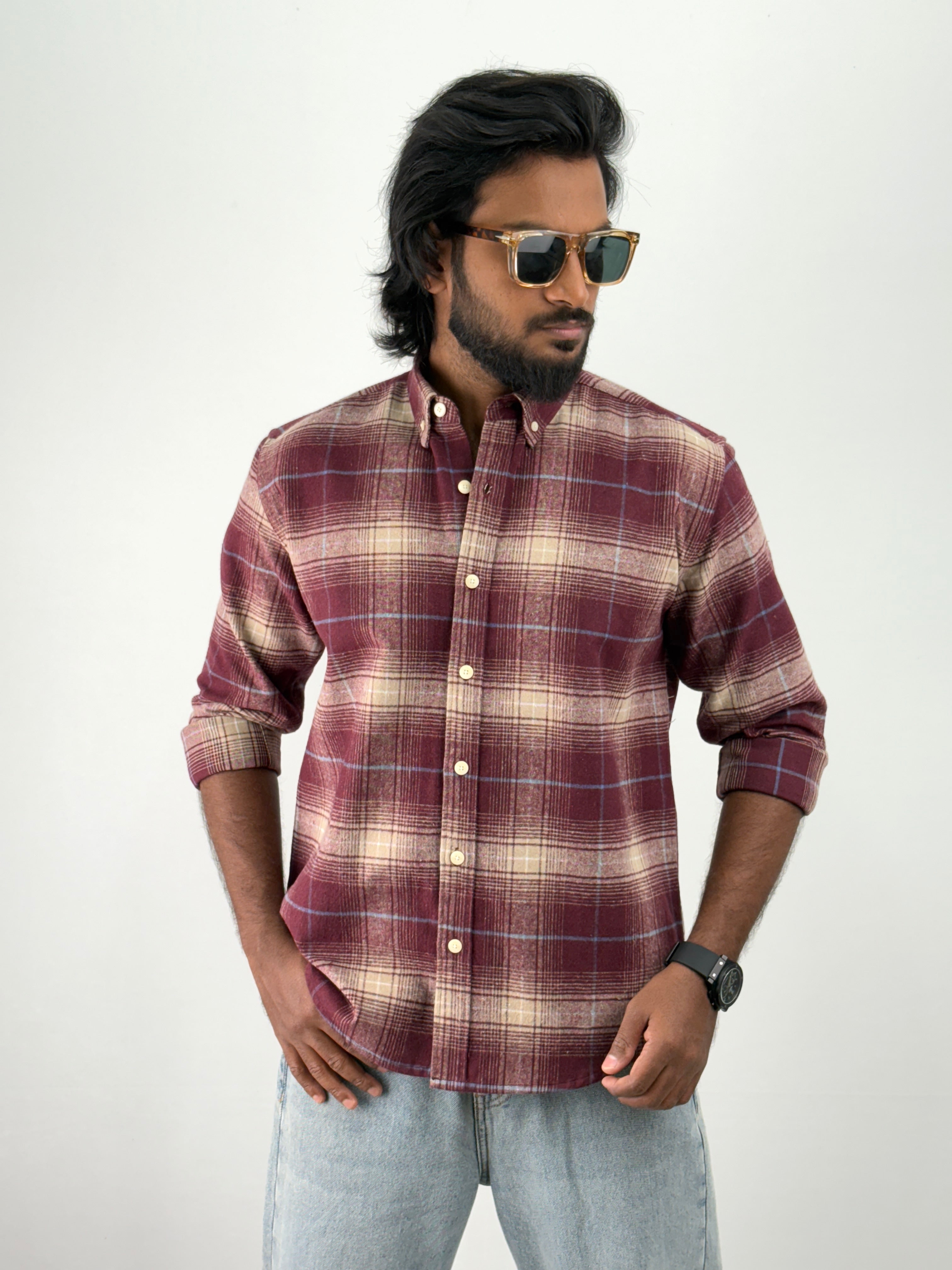 Maroon Flannel Shirt