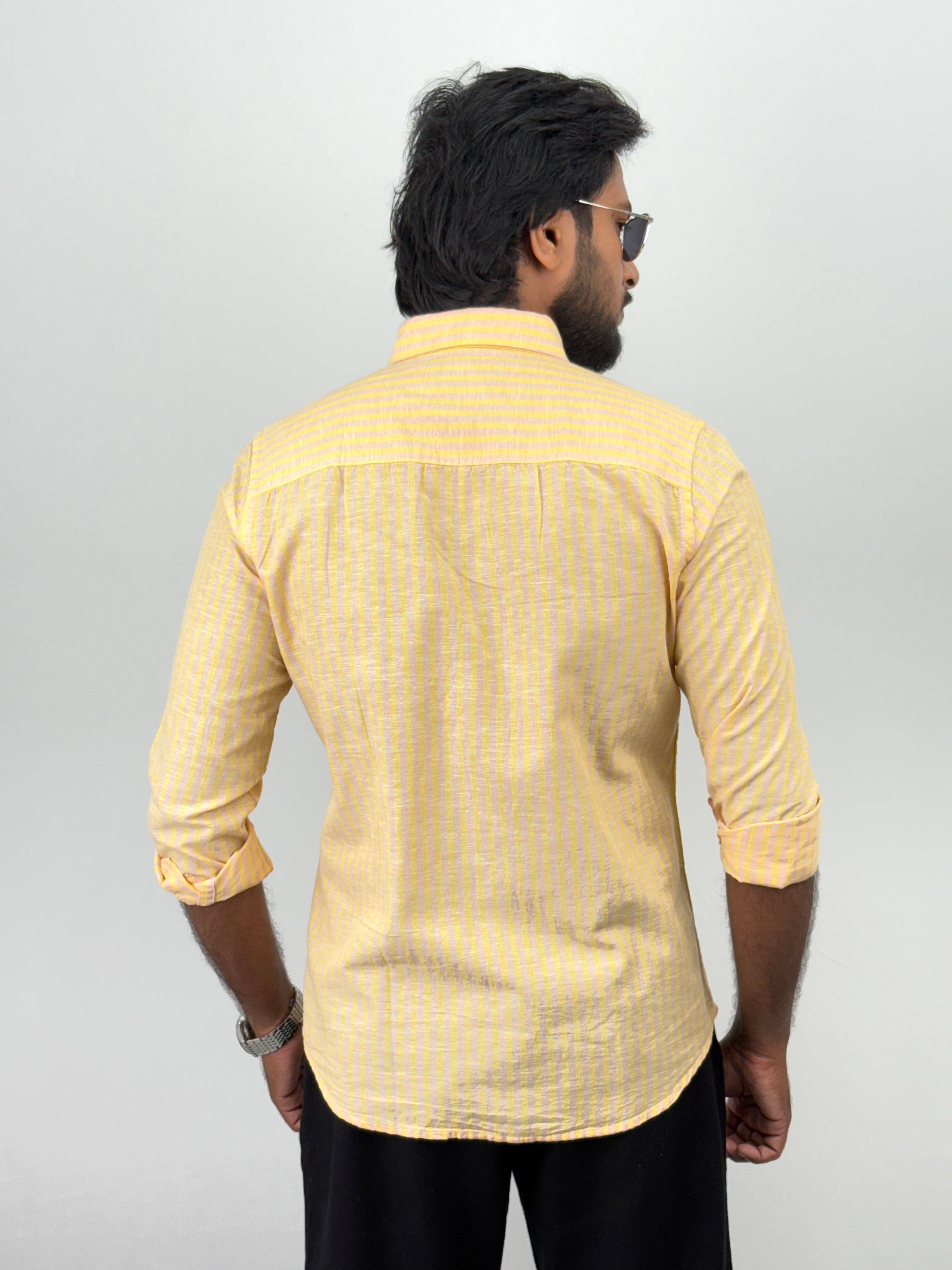 Yellow Linen Stripe shirt
