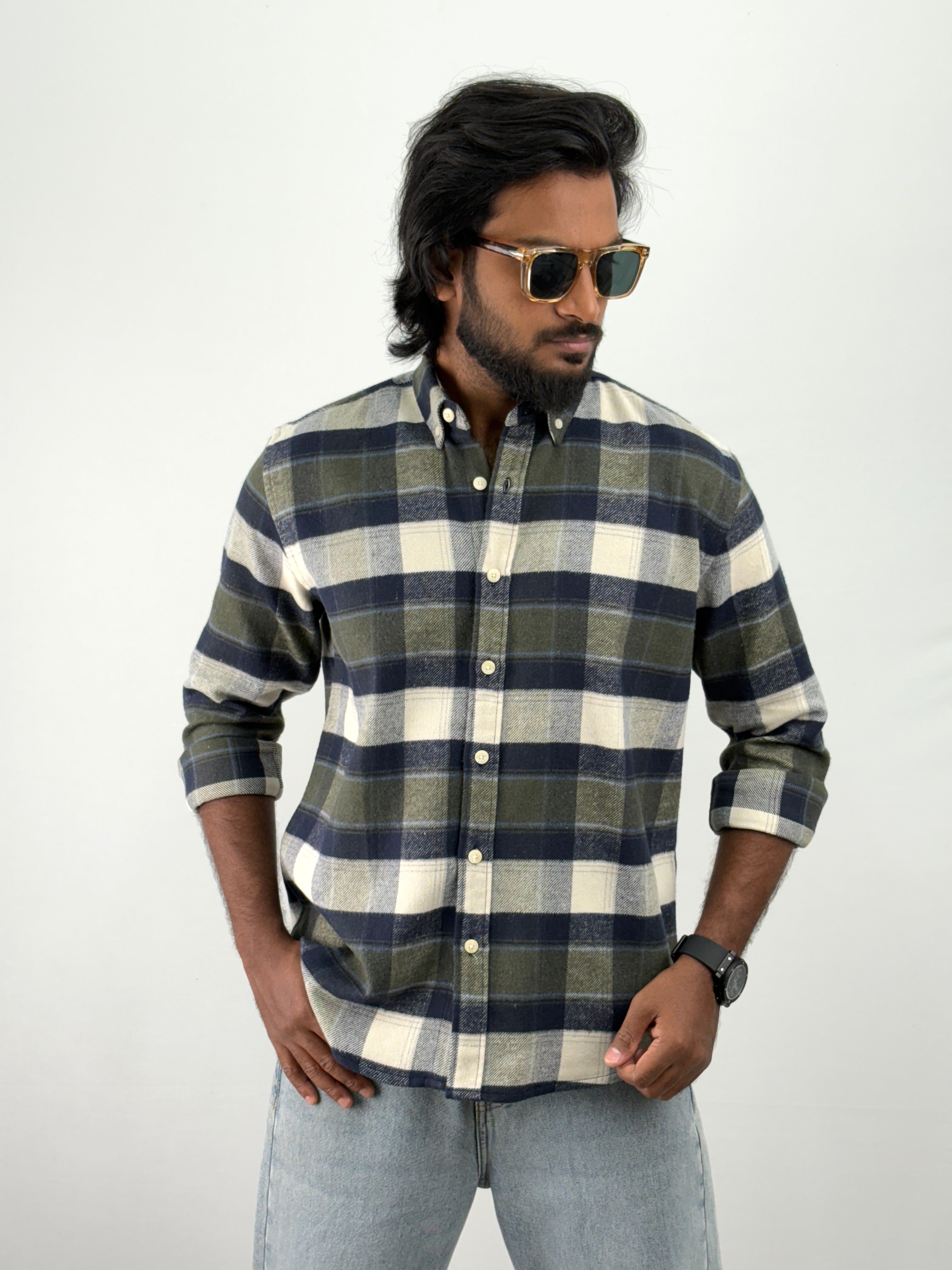 Blue Green Flannel Shirt