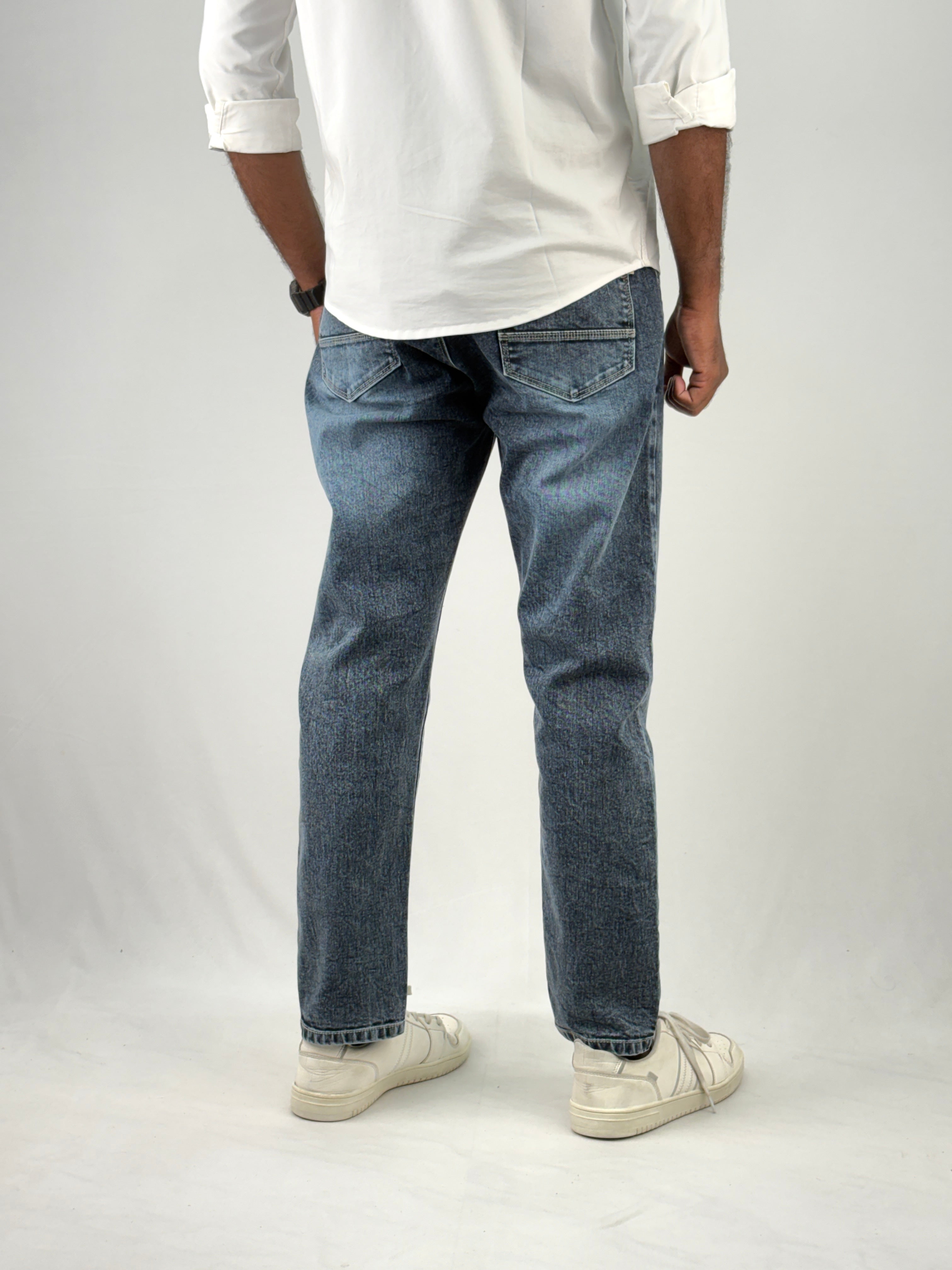 Grey Acid Wash Ankle Fit Jean