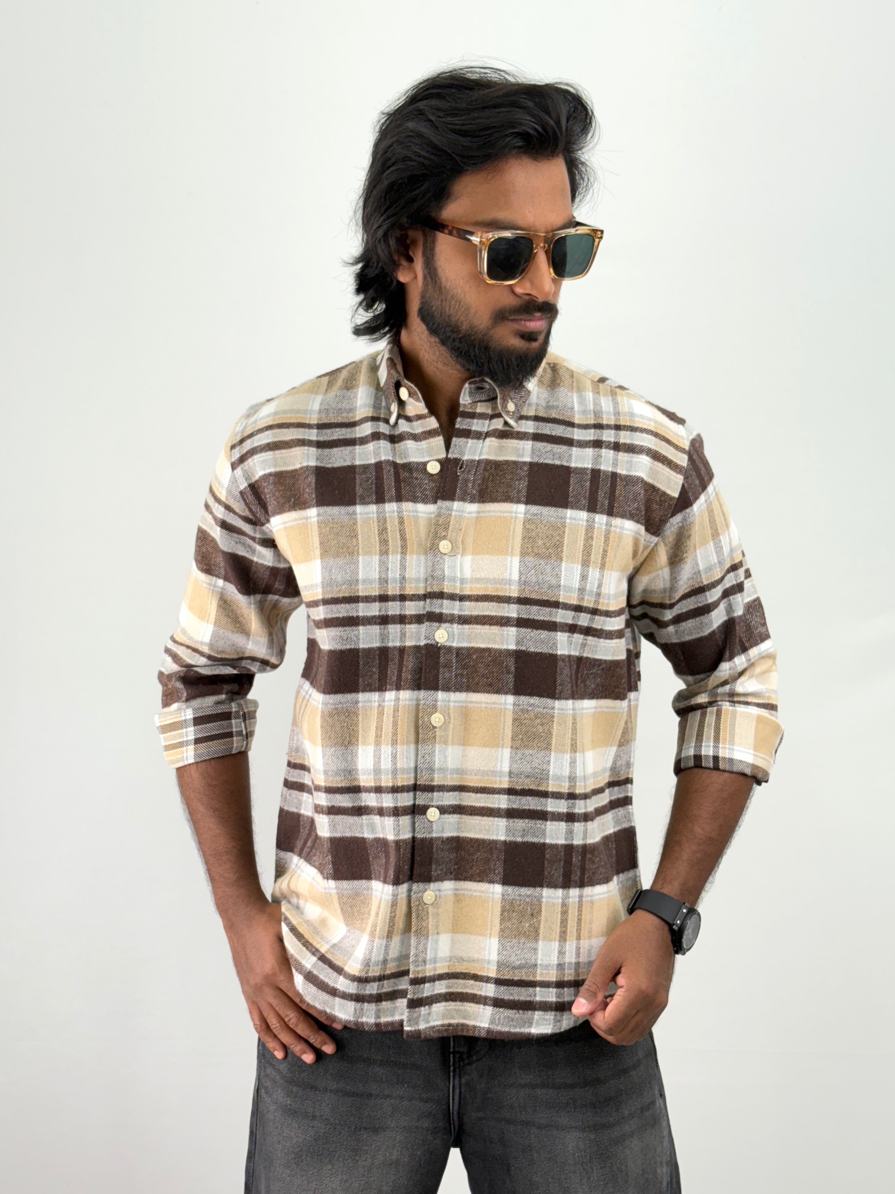 Cream Flannel Shirt