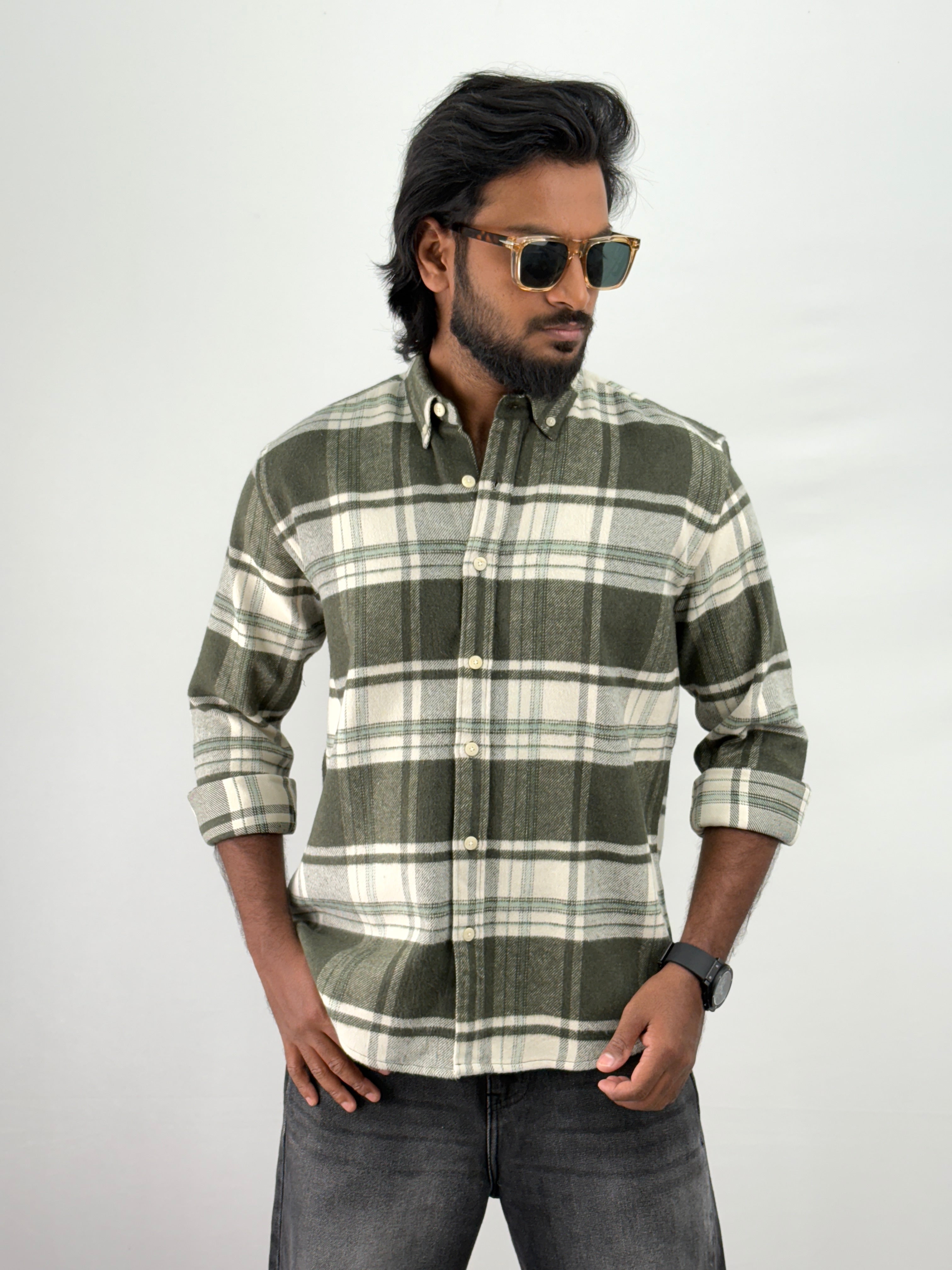 Olive Flannel Shirt