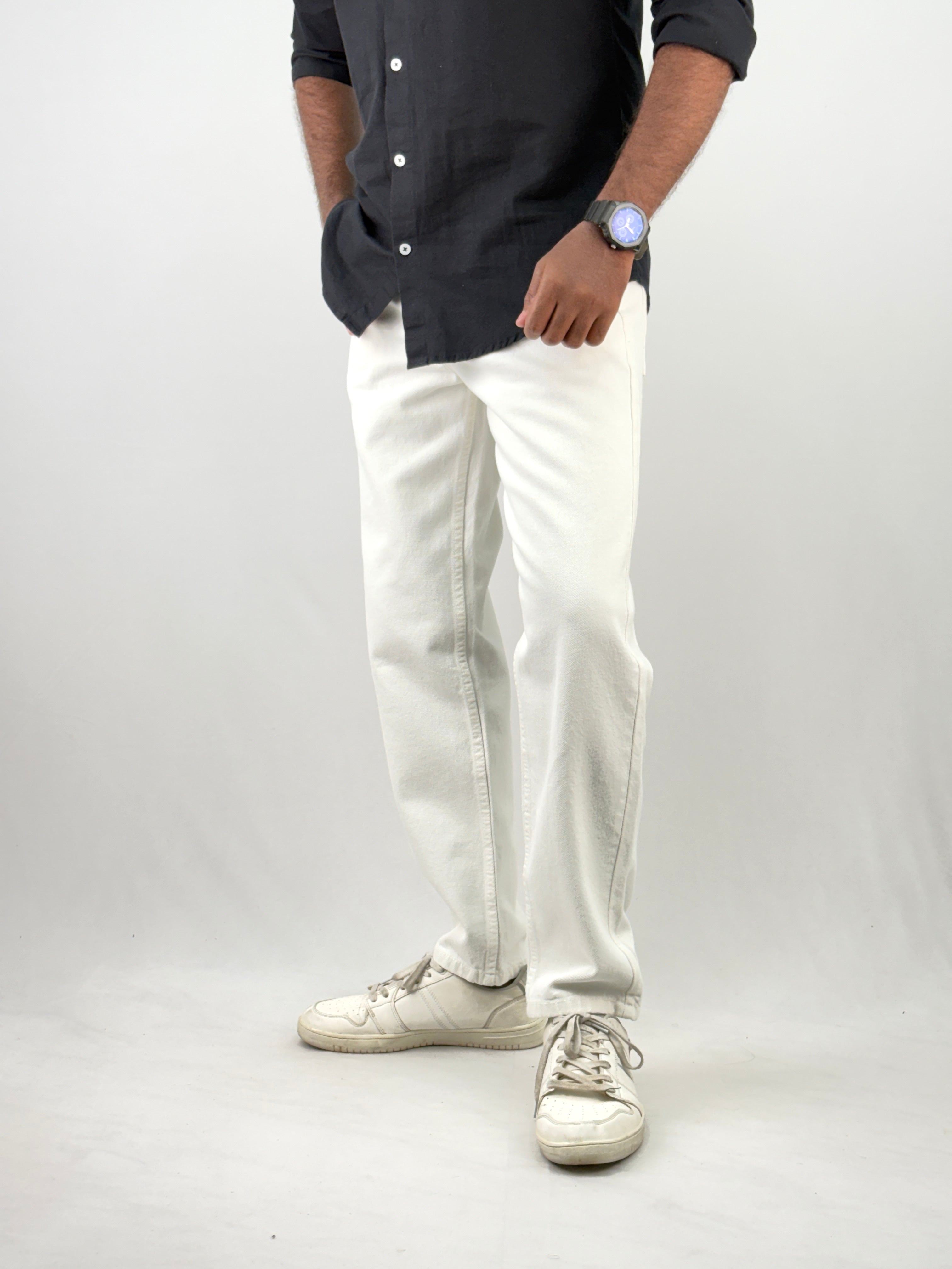 White Semi Baggy Jean 2