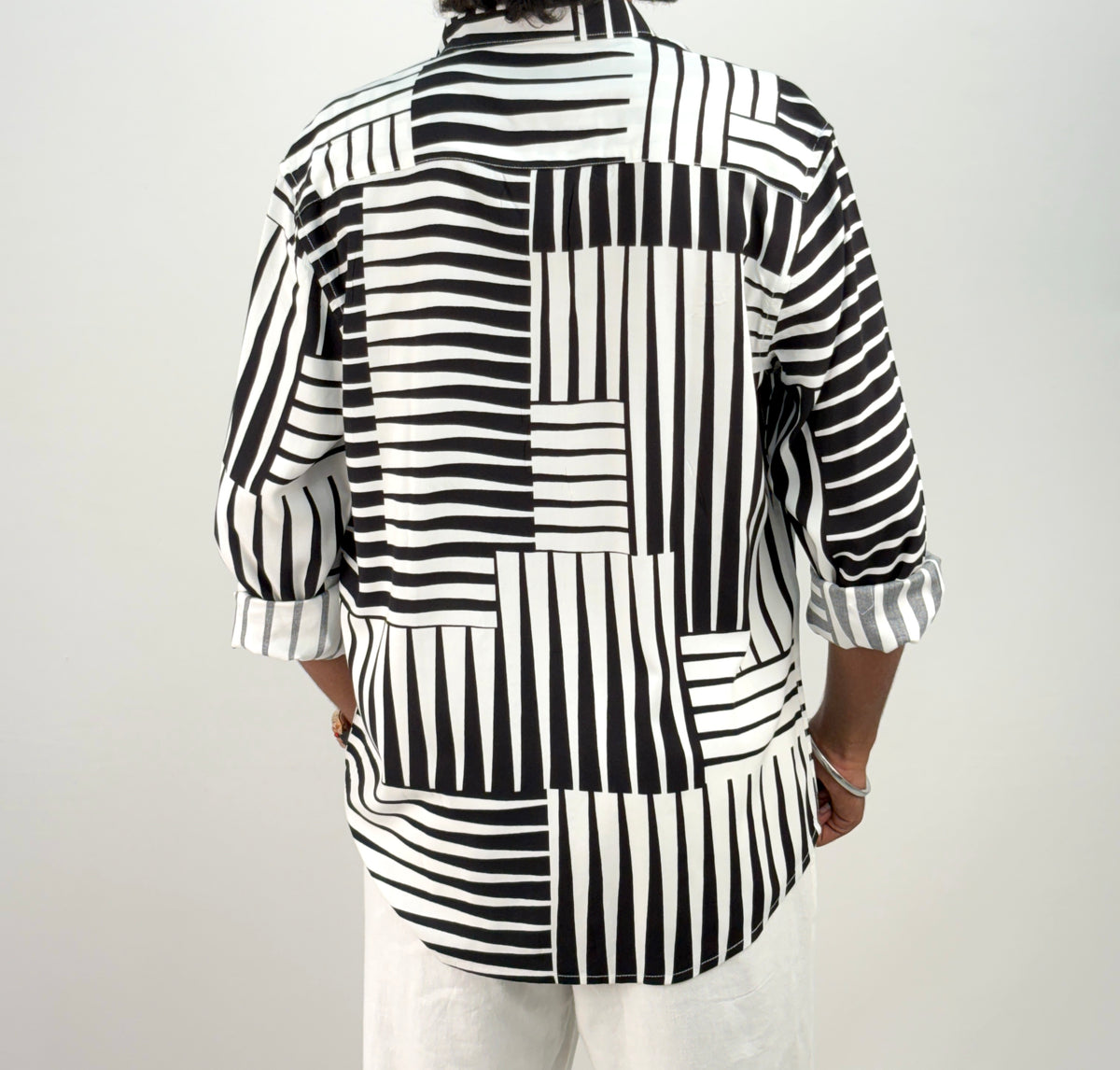 Black Viscose Printed Shirt 1