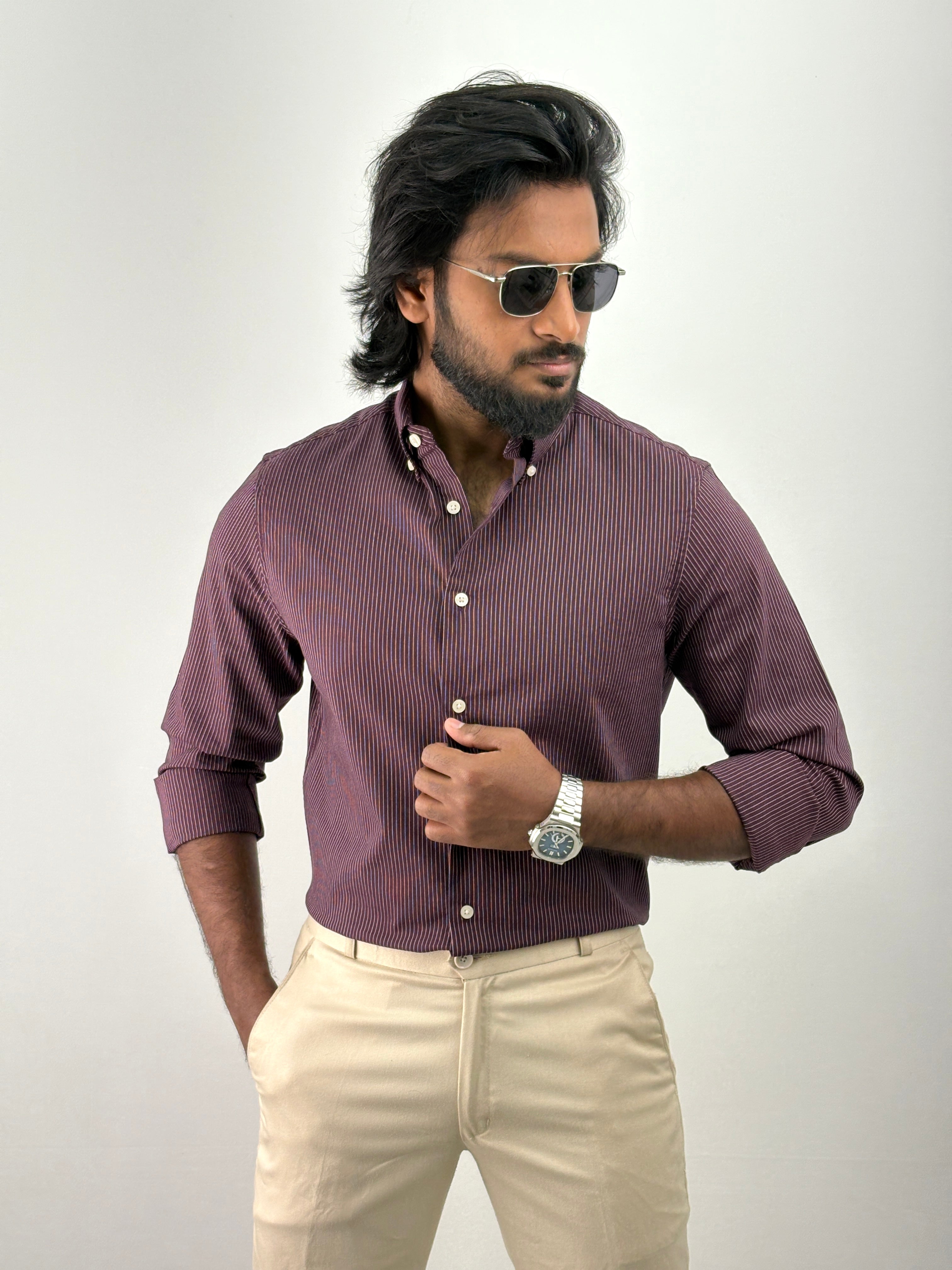 Wine Stripe Shirts