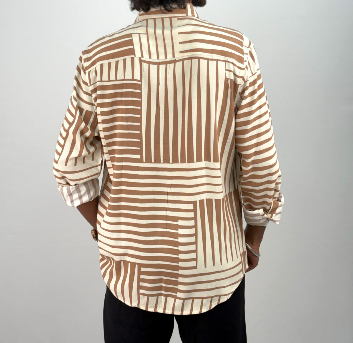 Brown Viscose Printed Shirt 1