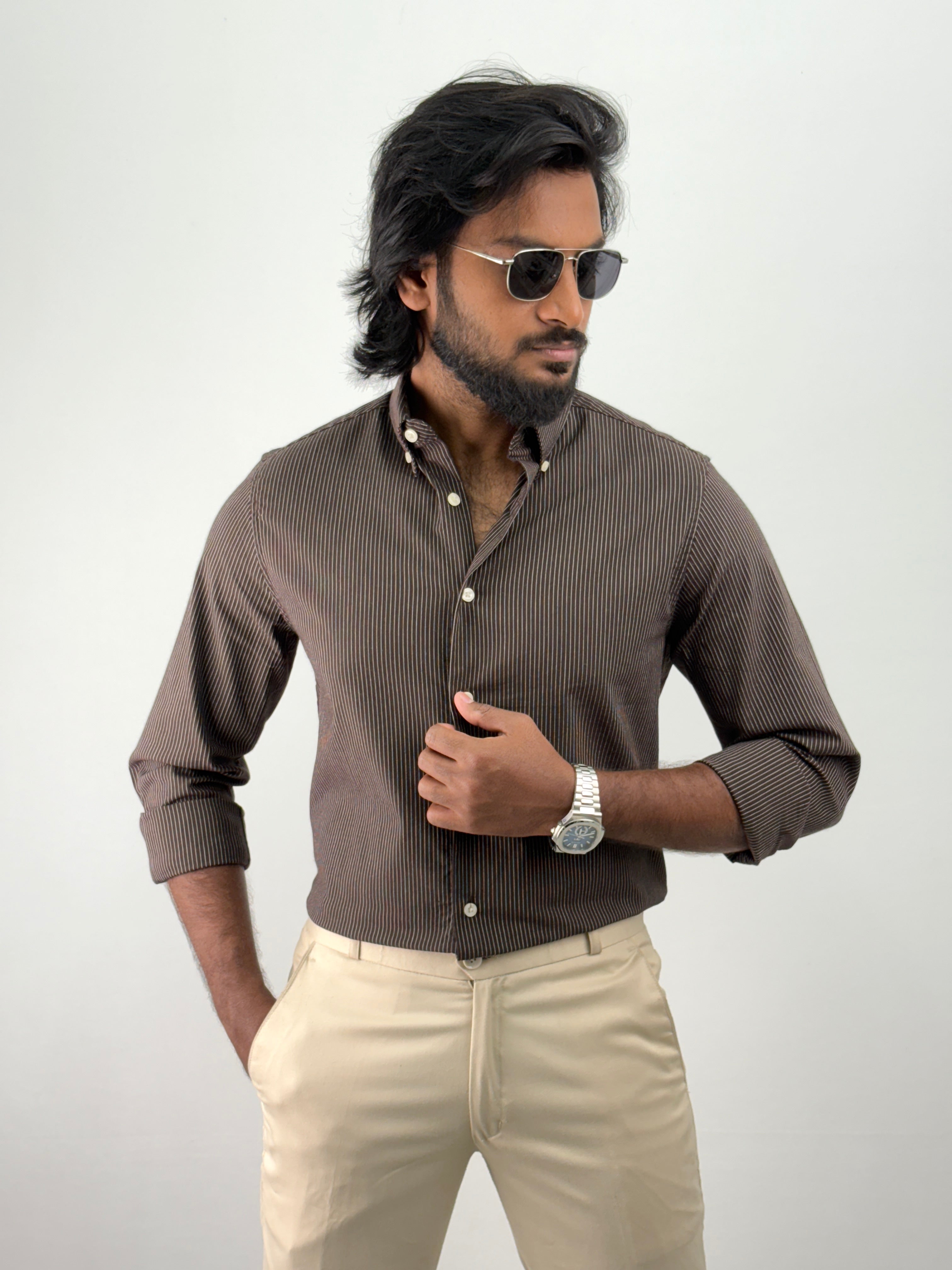Brown Stripe Shirts
