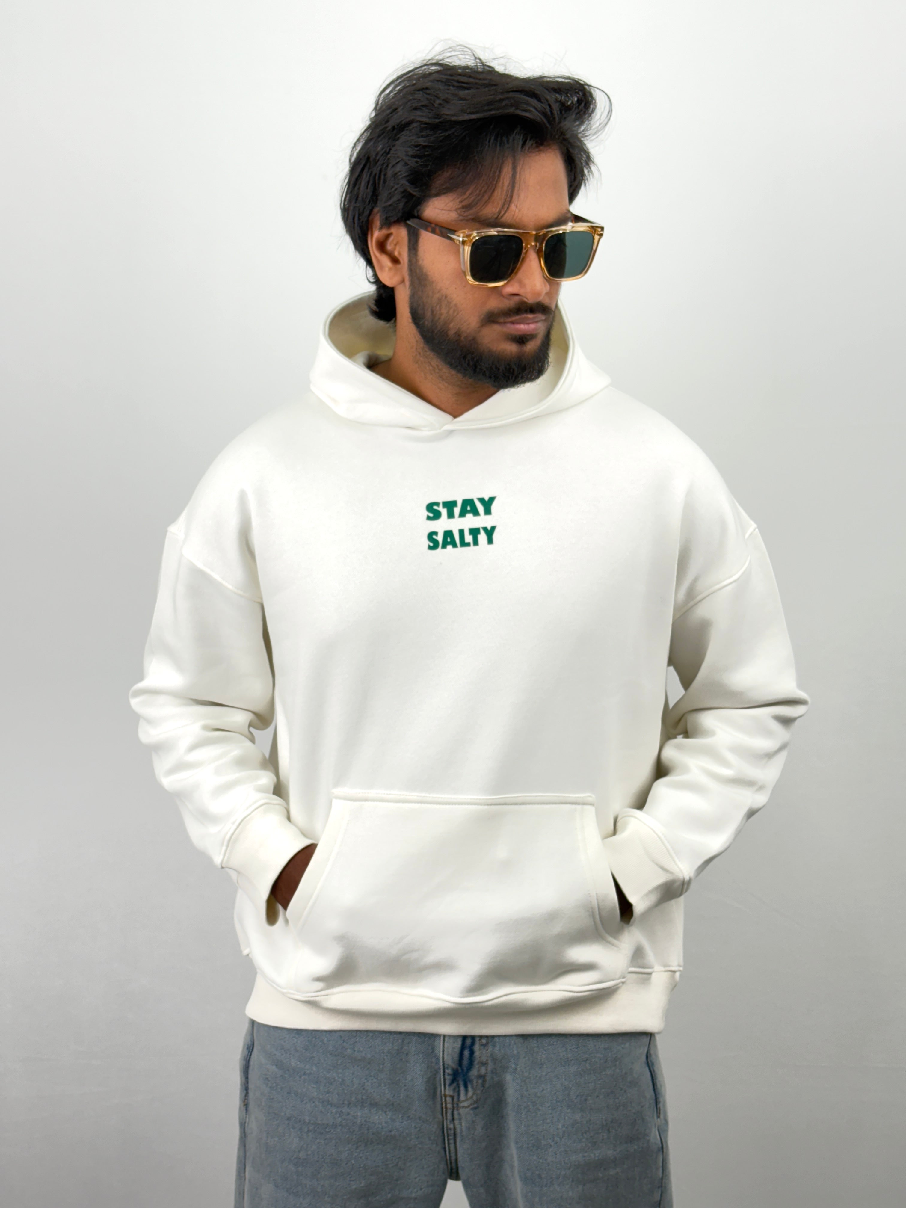 White Green Oversized Hoodie