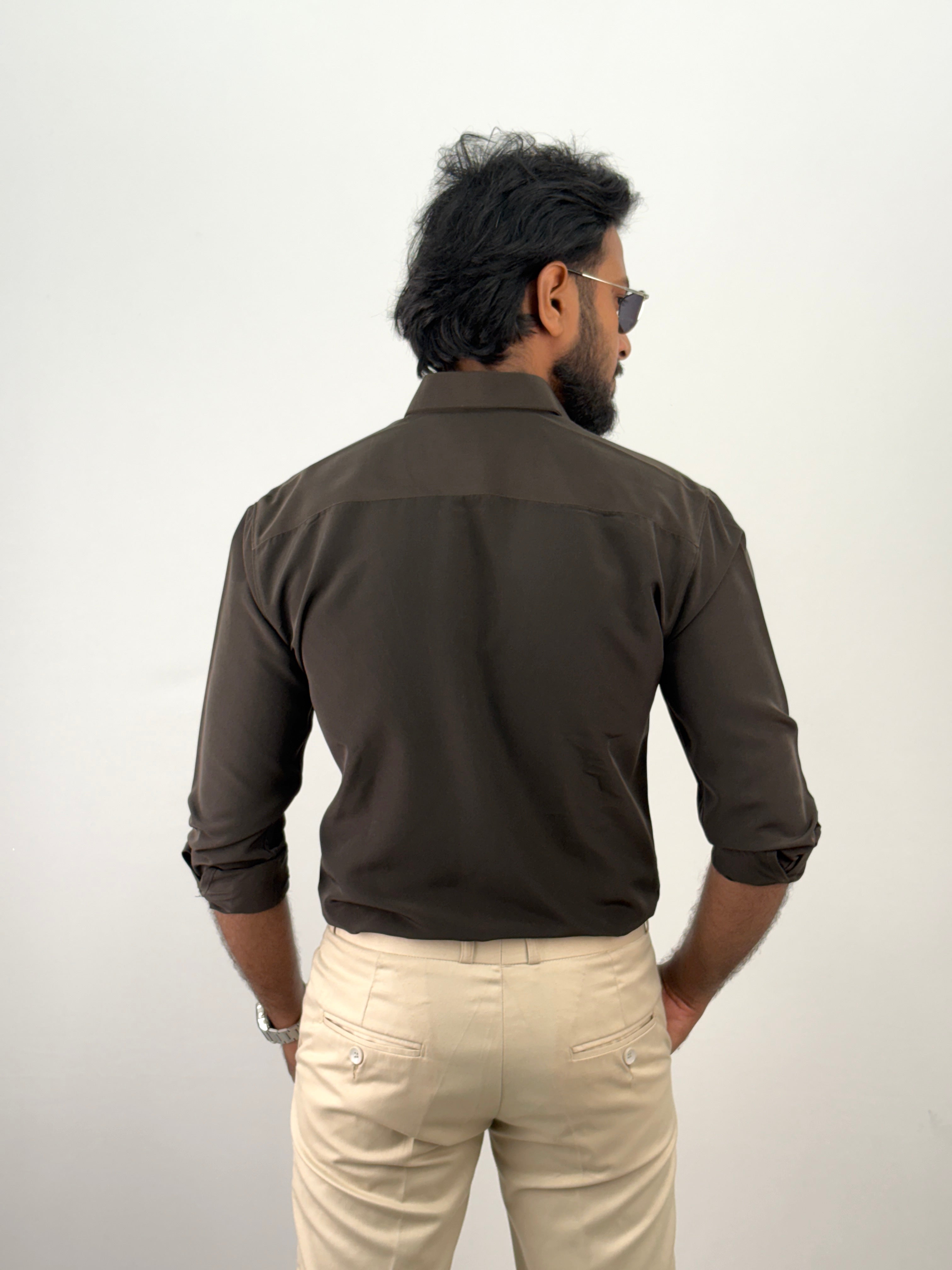 Coffee Designer Stone Work Shirt 14