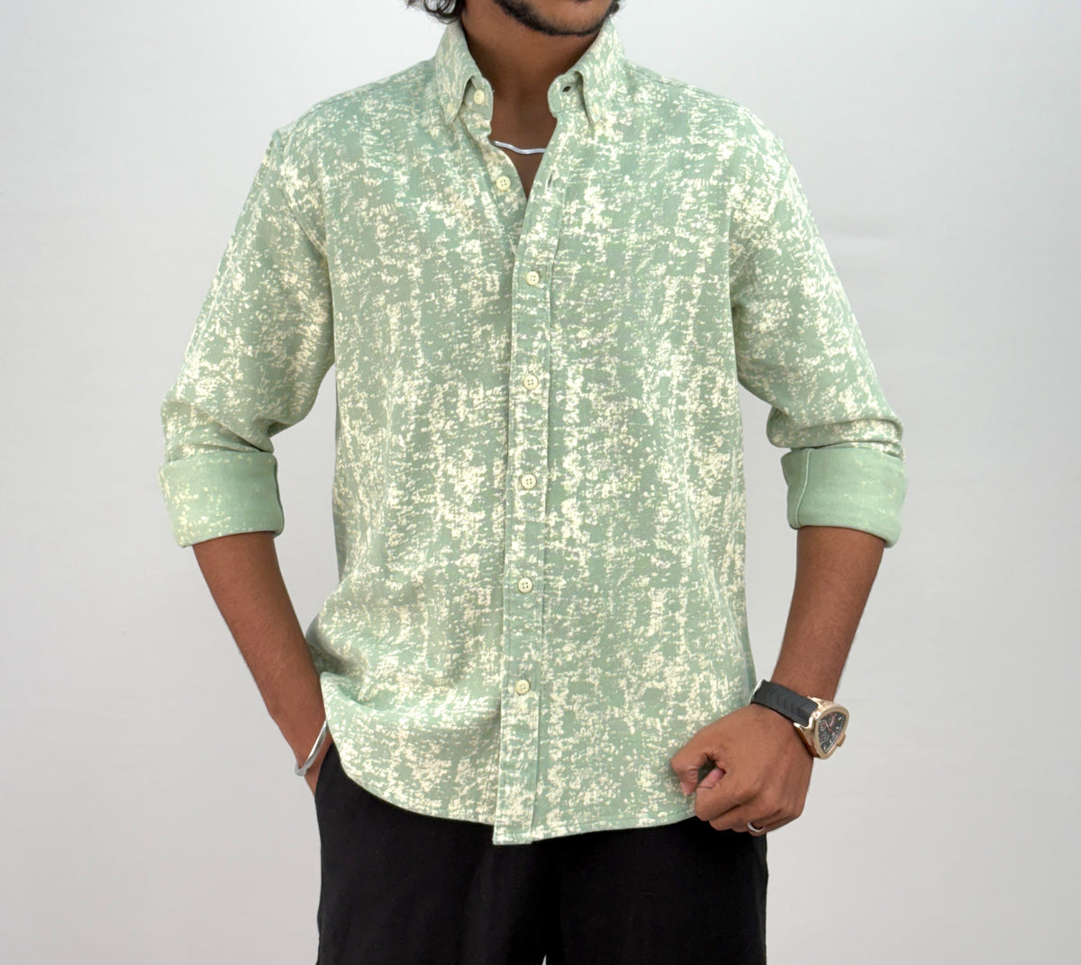 Green Denim Shirt