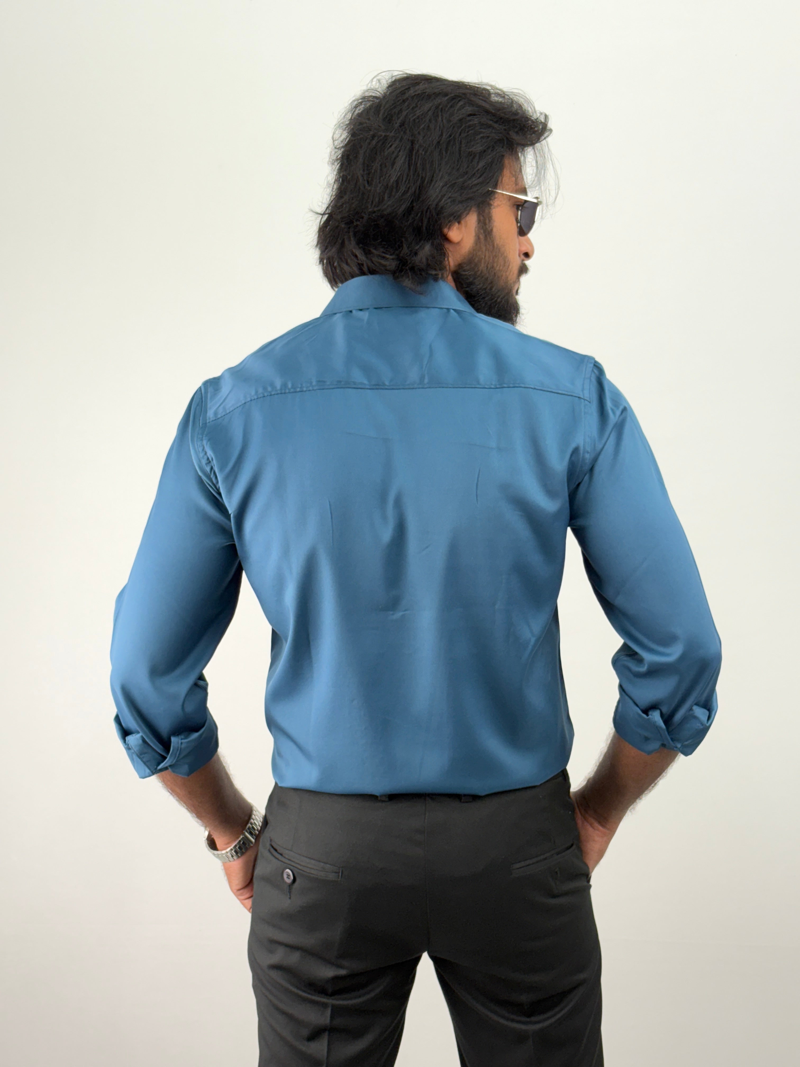 Peacock Designer Stone Work Shirt
