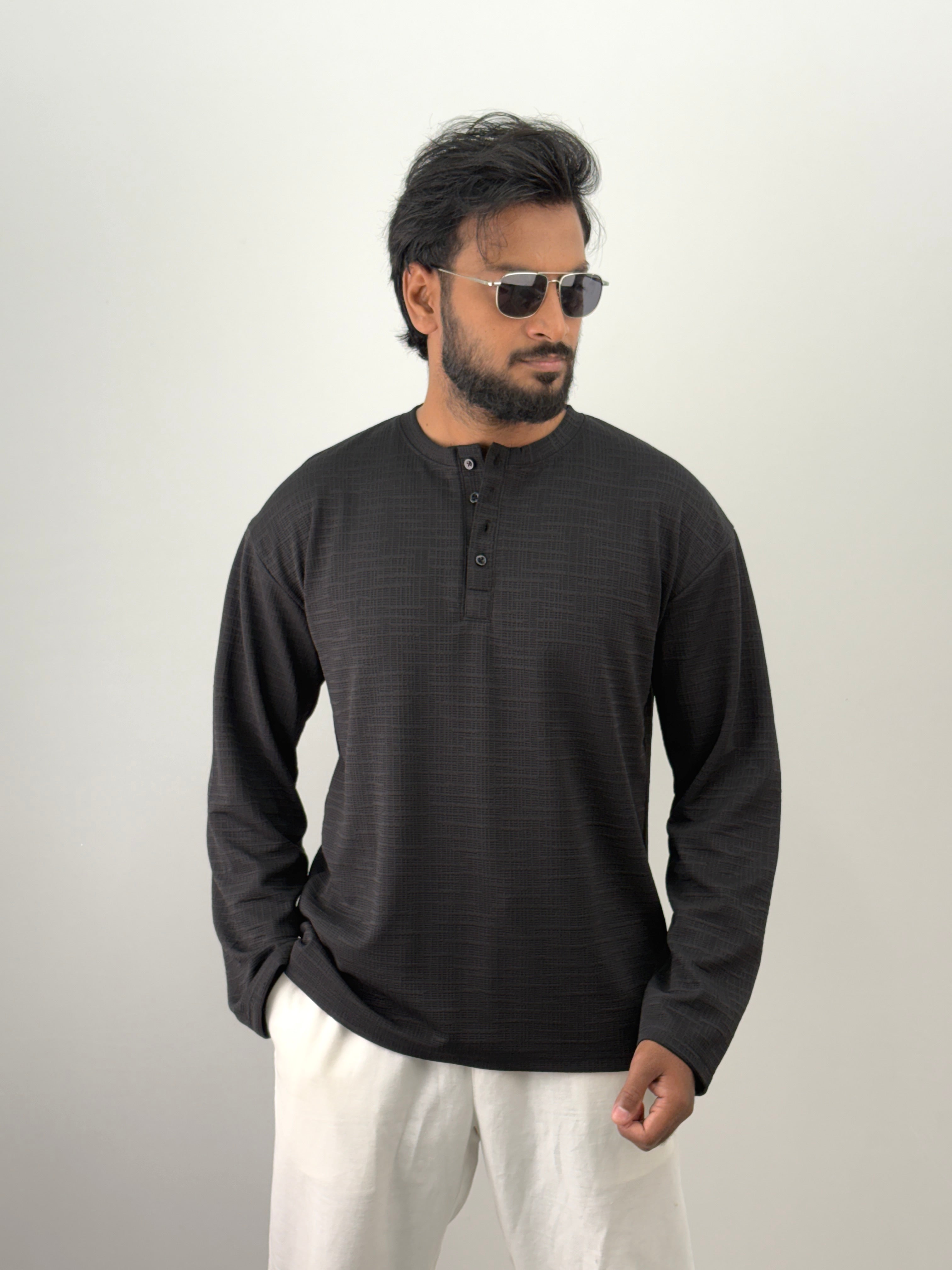 Black Henley T-Shirt