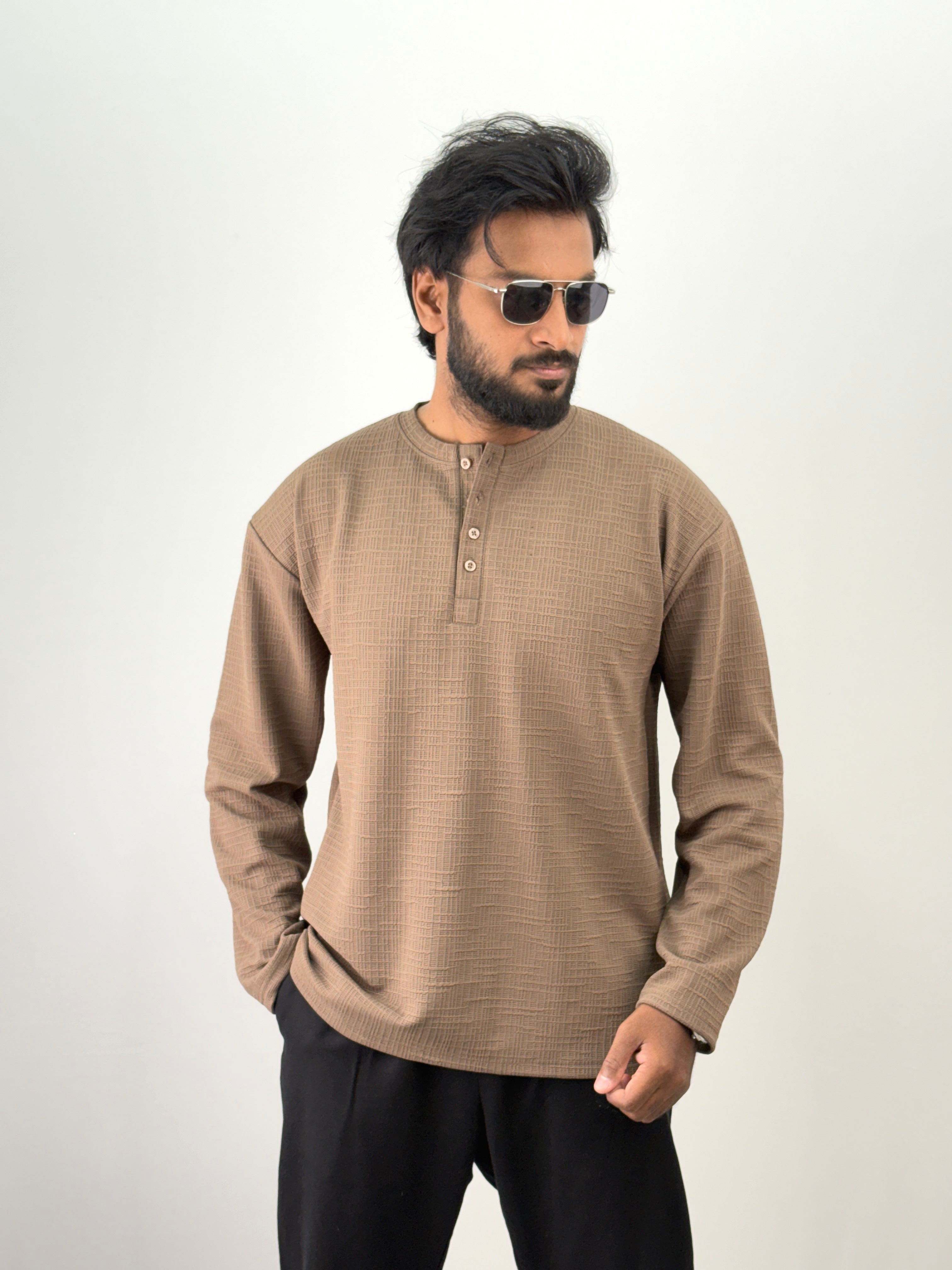 Brown Henley T-Shirt