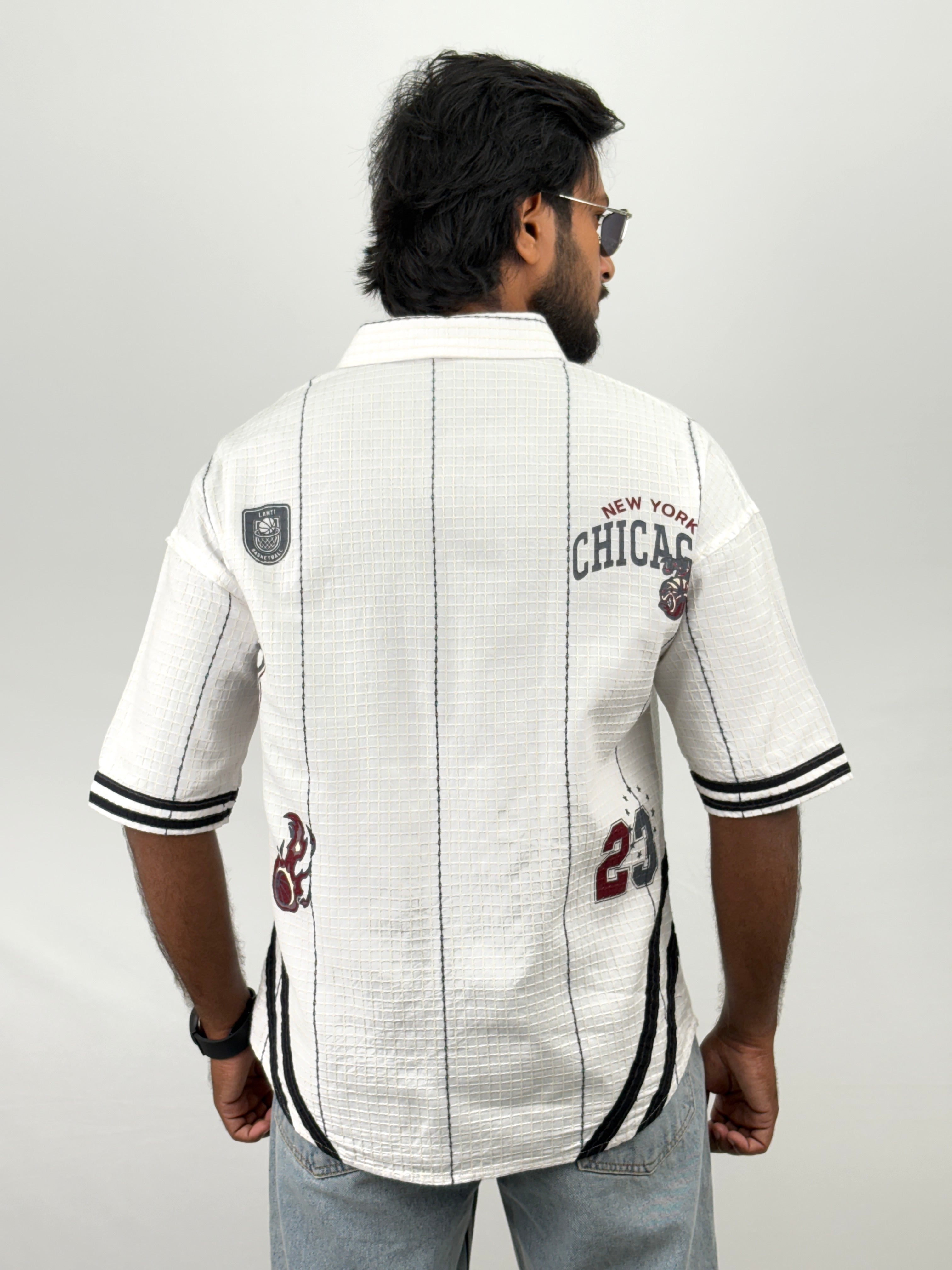 White Oversized Half Sleeve Shirt