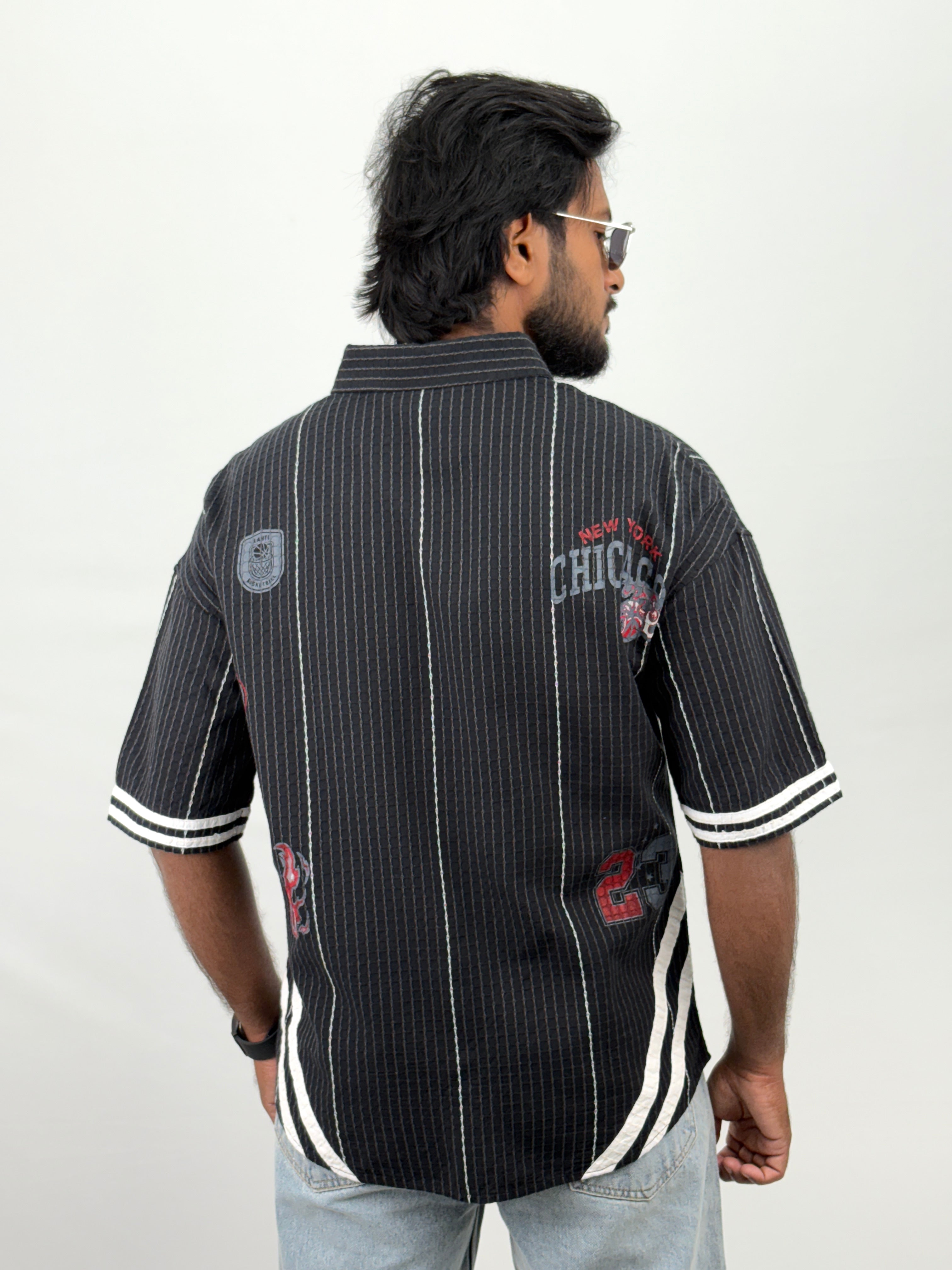 Black Oversized Half Sleeve Shirt