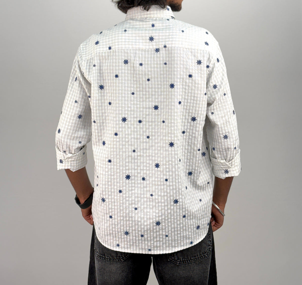 White IMP Embroidery Checks Shirt