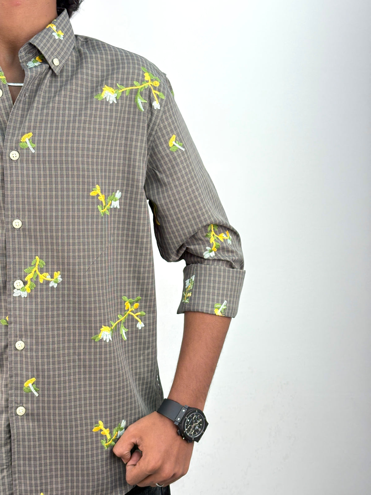Ash IMP Embroidery Checks Shirt