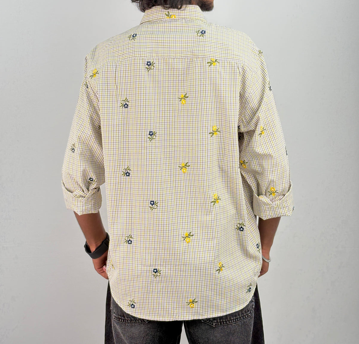 Lime IMP Embroidery Checks Shirt
