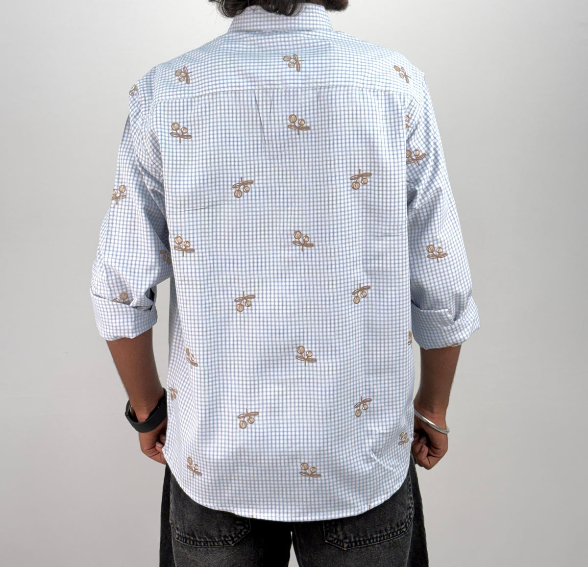 Grey IMP Embroidery Checks Shirt